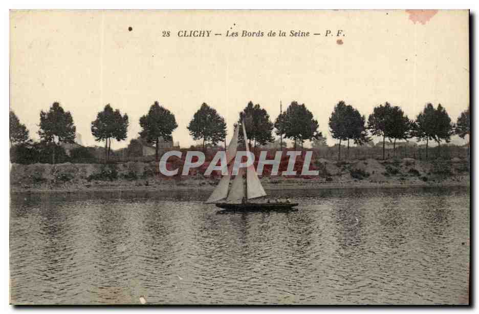 Clichy CPA Les bords de la Seine (bateau ship boat)