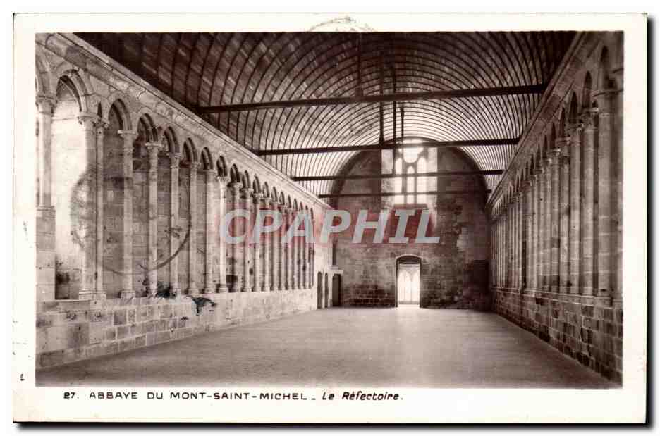 Abbaye du Mont Saint Michel CPA La salle des chevaliers