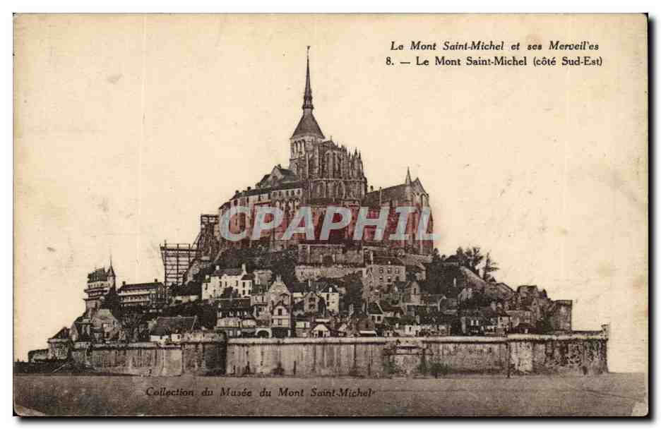 Le Mont Saint-Michel et ses Merveilles — Vue du côté Sud-Est — Collection du Musée du Mont Saint-Michel