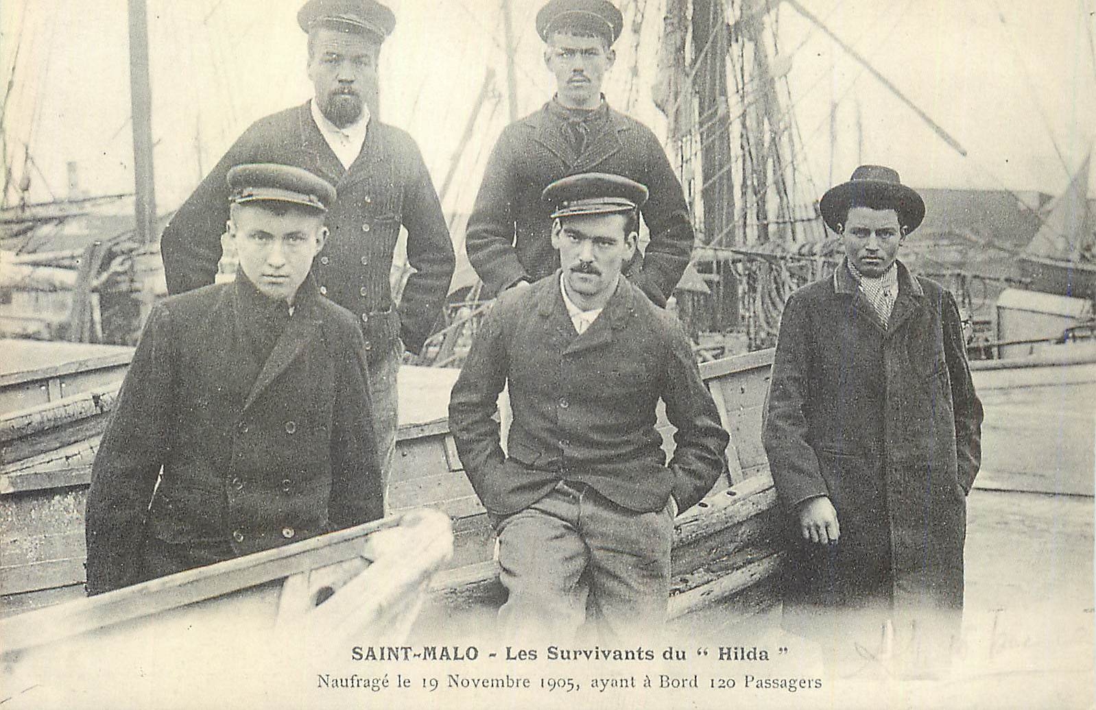 Saint-Malo — Les Survivants du "Hilda" — Naufrage du 19 novembre 1905