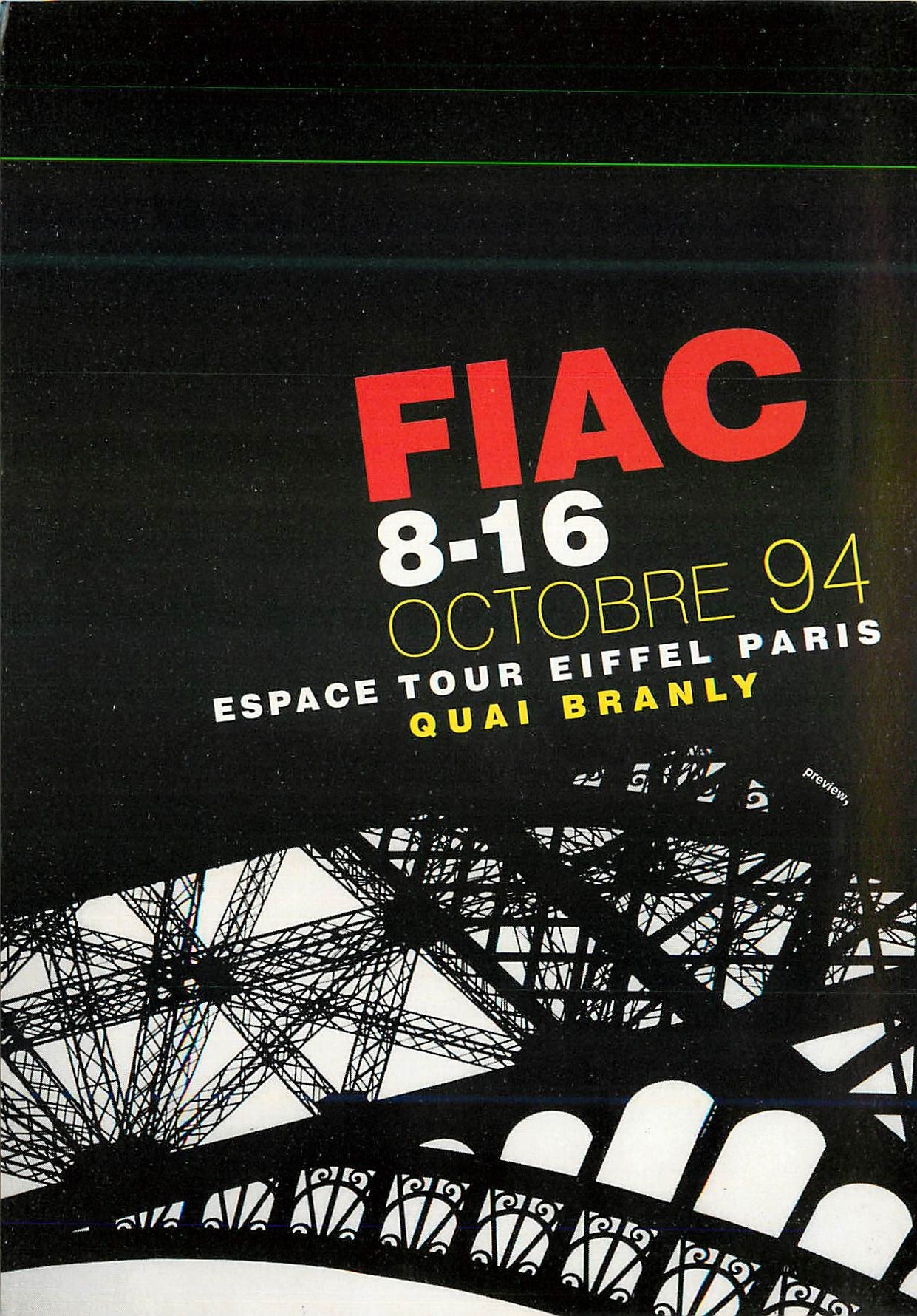 Fiac 1994 — Foire internationale d'art contemporain — Espace Tour Eiffel, Quai Branly, Paris