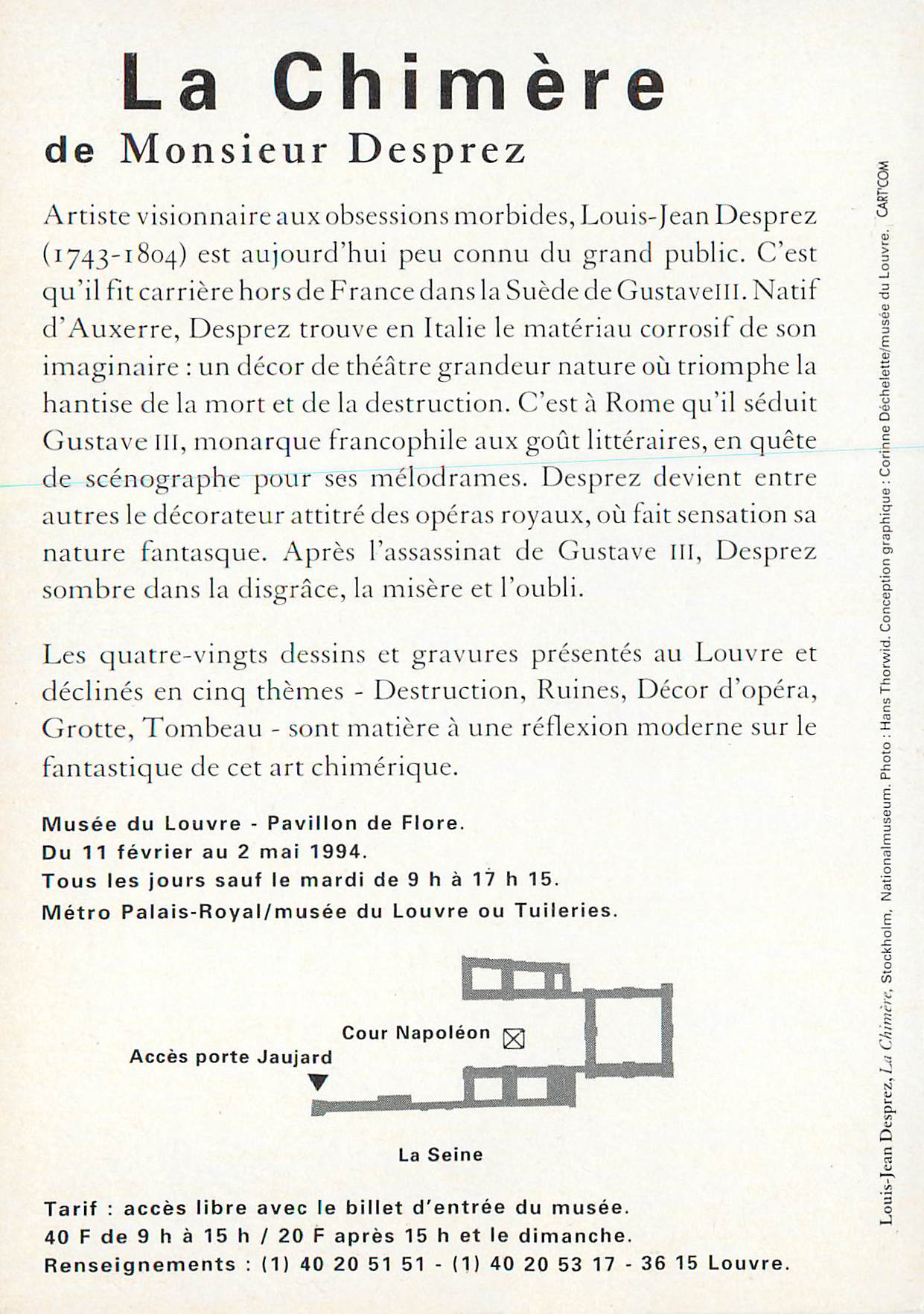 CPM Louvre du 11 Fevrier au 2 Mai 1994 La Chimiere de Monsieur Desprez — Back