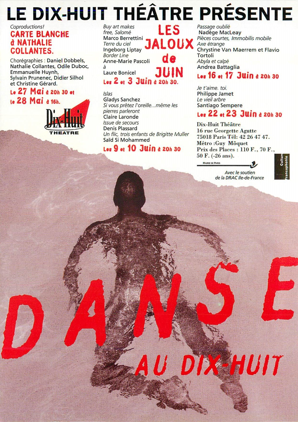 CPM Le Dix Huit Theatre Presente Danse au Dix Huit Theatre (25 Mai 23 Juin 1995)