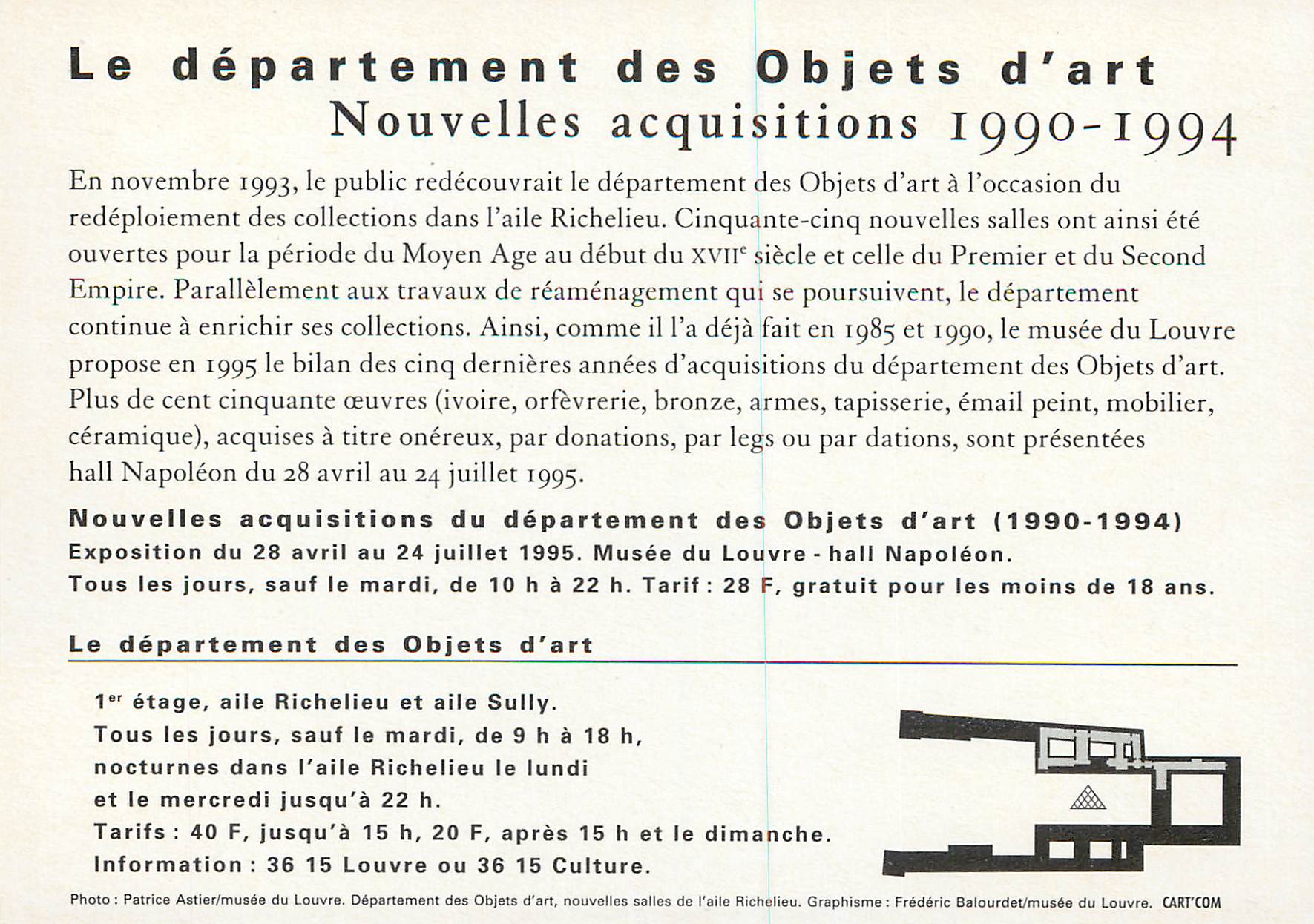 CPM Louvre Le Departement des Objets d'Art Nouvelles Acquisitions 1990 1994 — Verso