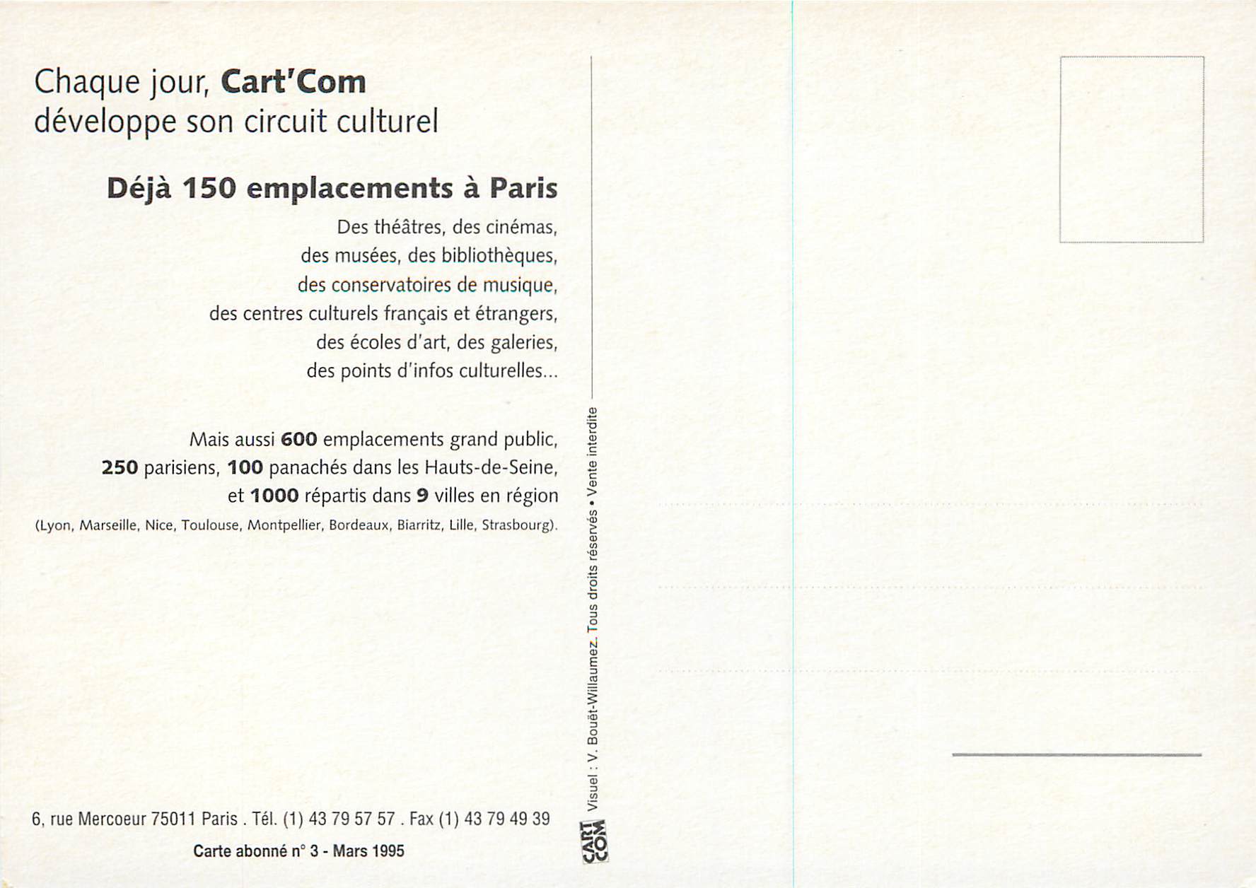 CPM Quel plus beau Jardin pour Cultiver vos Creations Cart'Com — Rückseite
