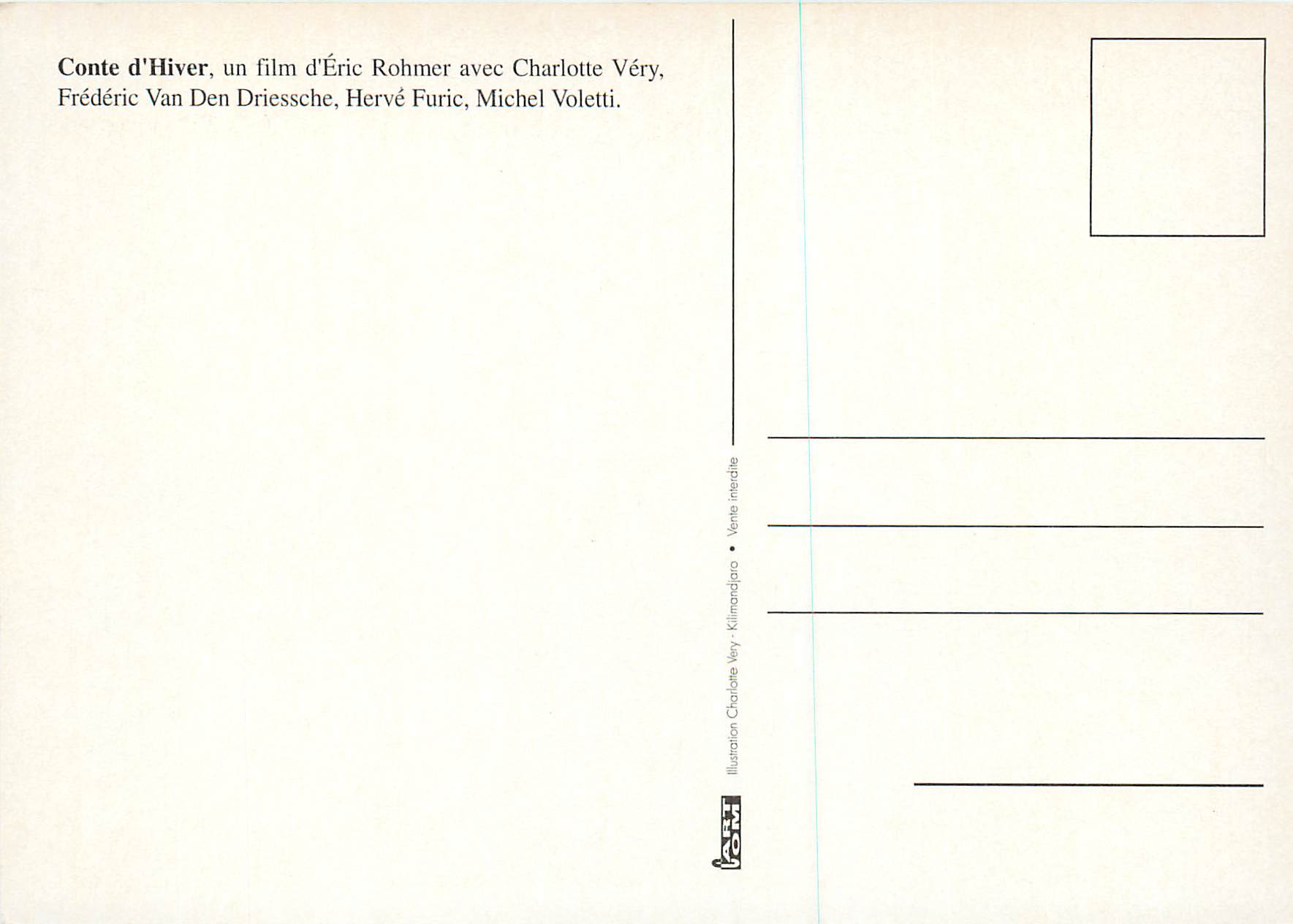 CPM Un Film d'Eric Rohmer Conte d'Hiver — Back