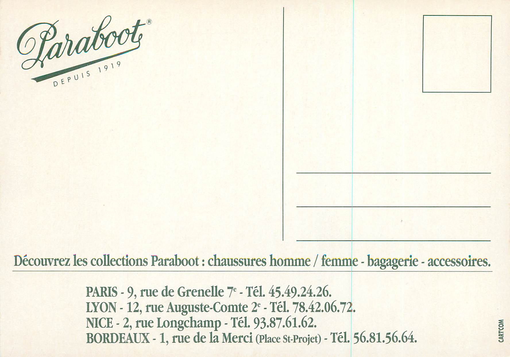 CPM Paraboot Depuis 1919 — Verso