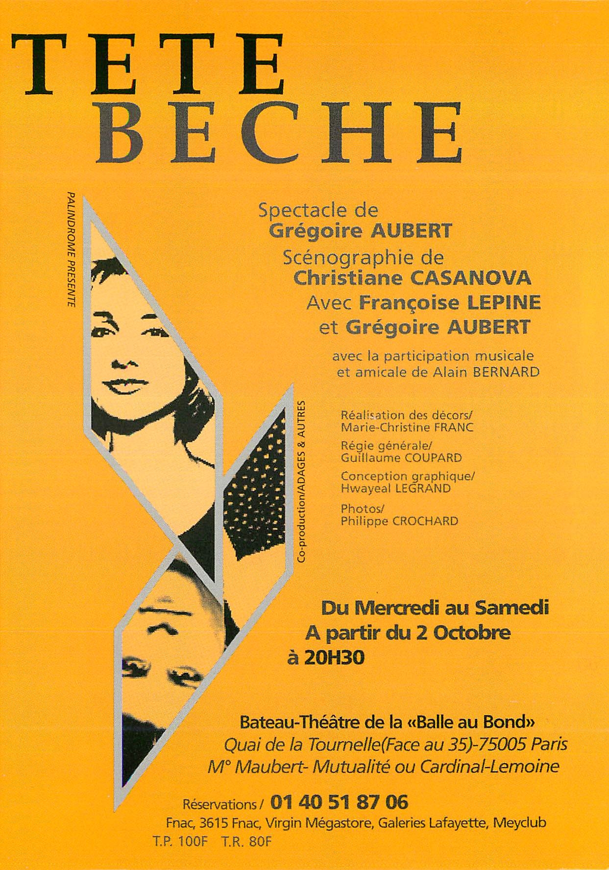 CPM Theatre de la Balle au Bond Tete Beche Spectacle de Gregorie Aubert Bateau 