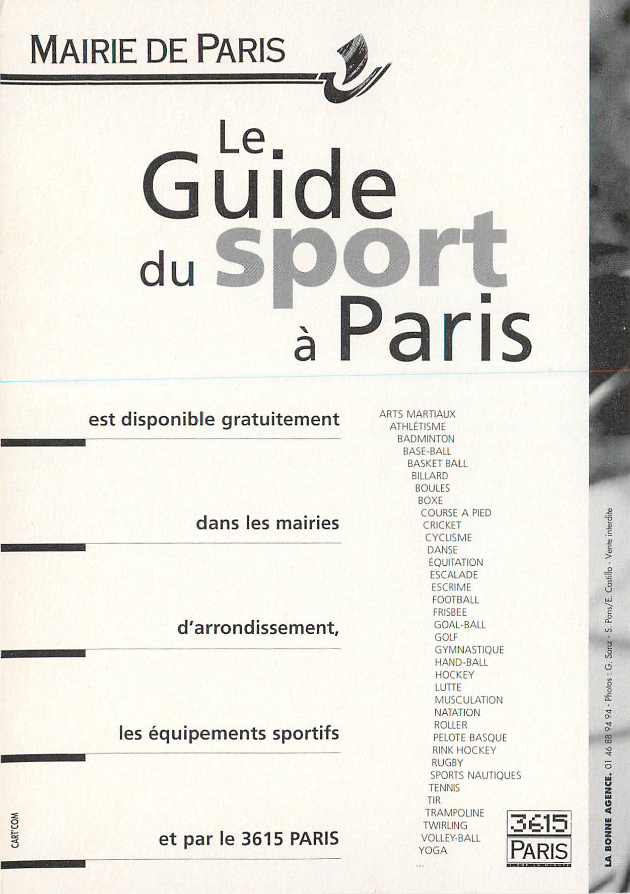 CPM Mairie de Paris Un Parisiens qui ne fait pas de Sport n'a Aucune Excuse  — Rückseite