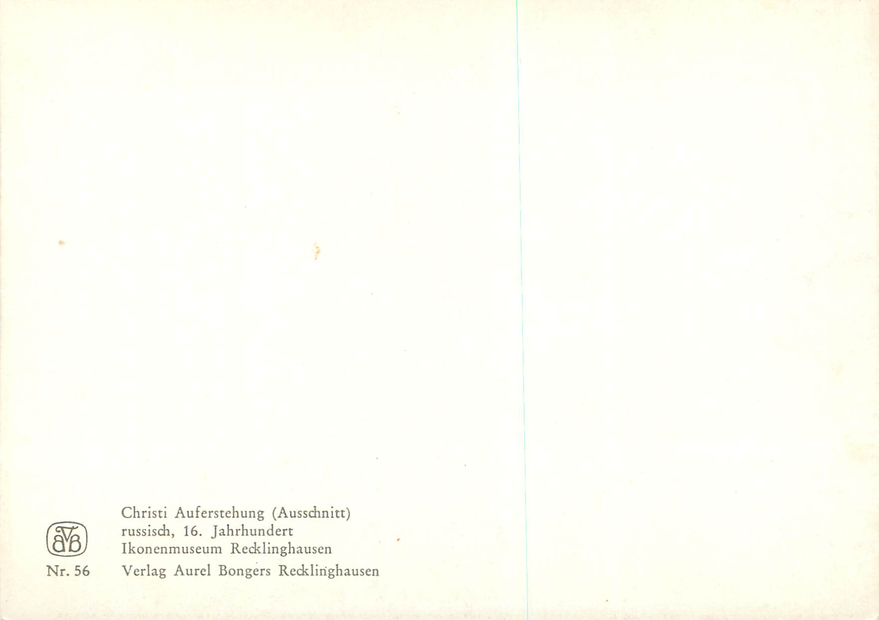 CPM Christi Aufestehung (Ausschnitt) Verlag Aurel Bongers Recklinghausen — Verso