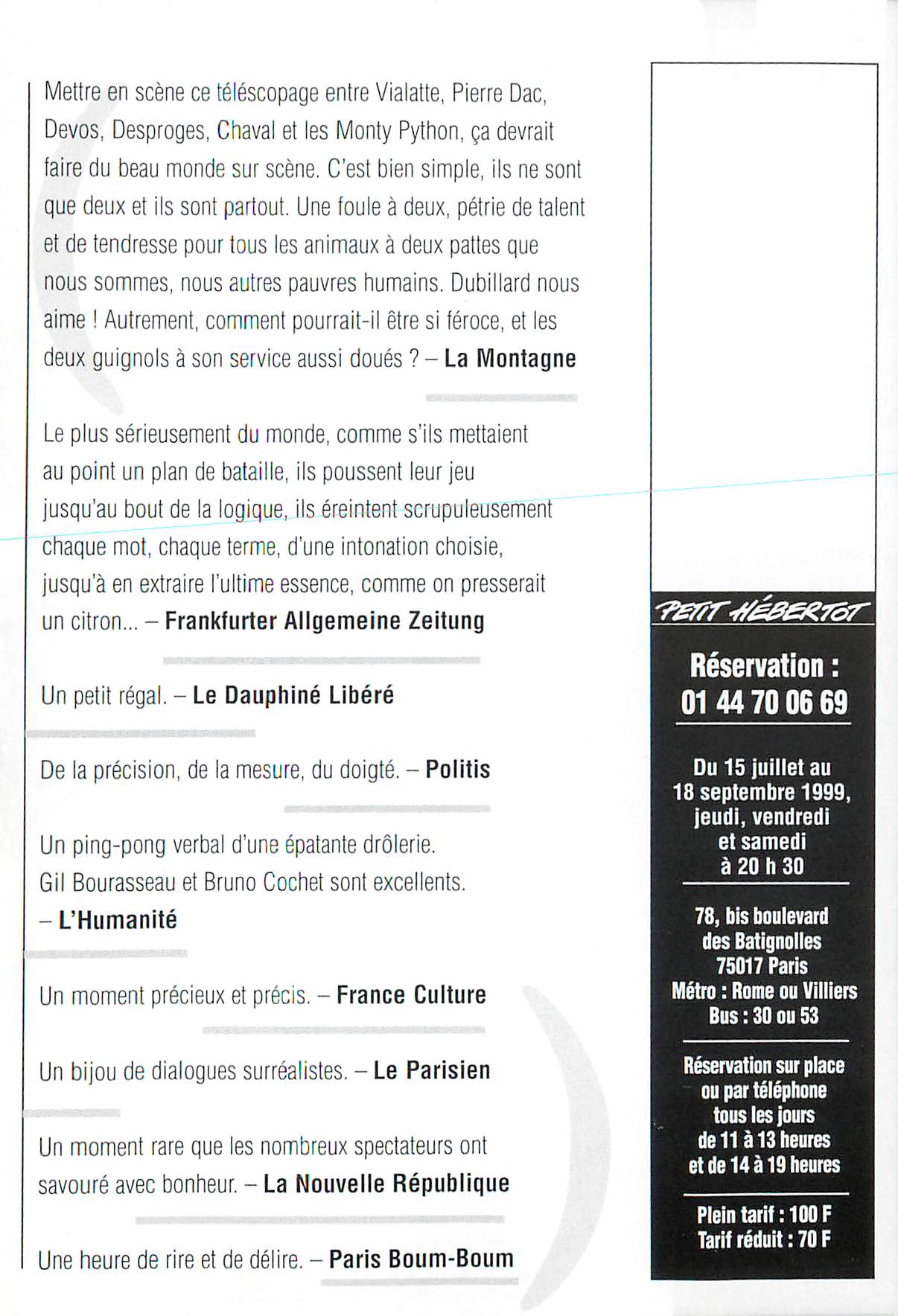 CPM En Attendant Grouchy Diblogues de Roland Dubillard Moliere 1999 — Rückseite