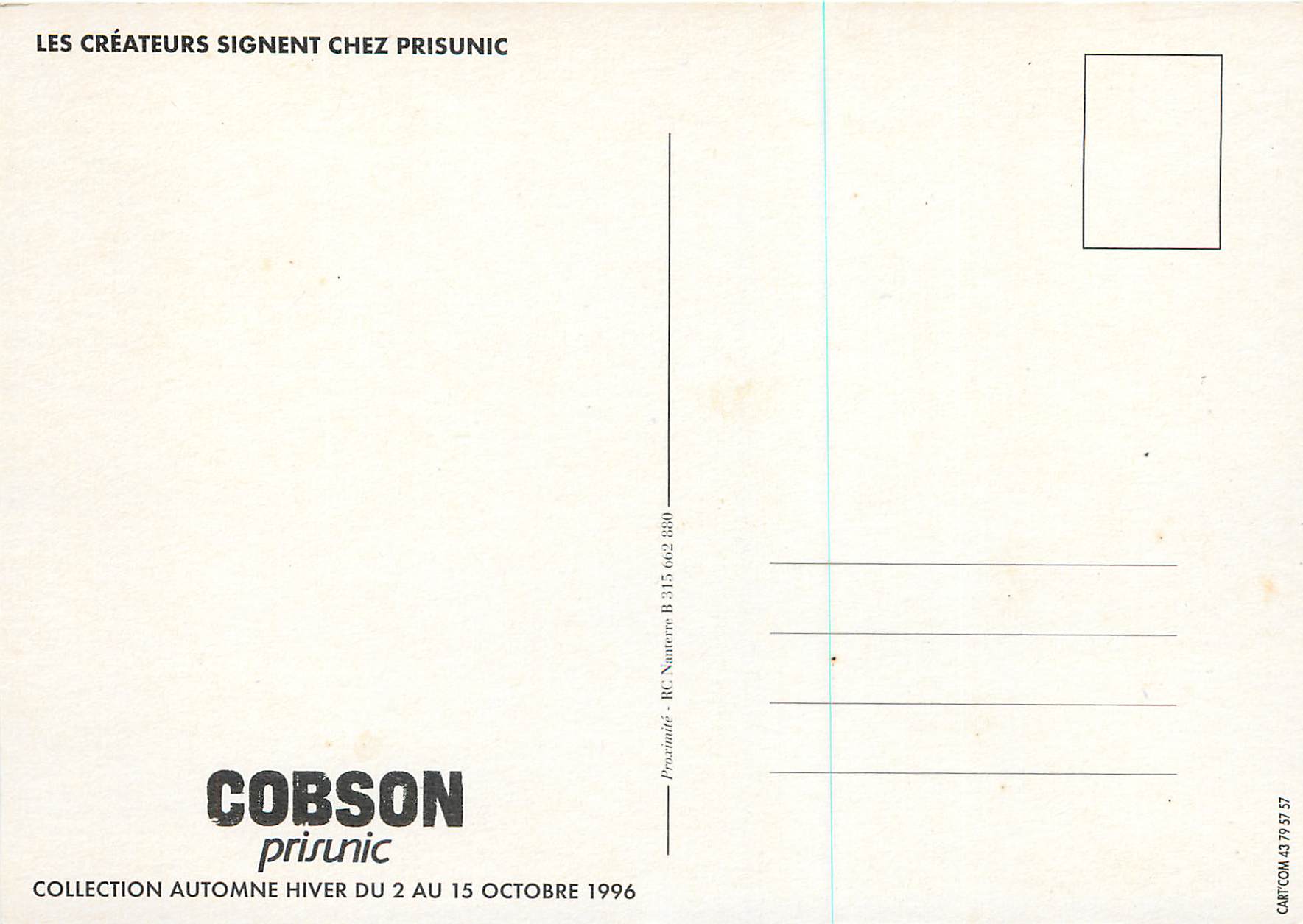 CPM Cobson se fait encore Remarquer chez Prisunic — Back