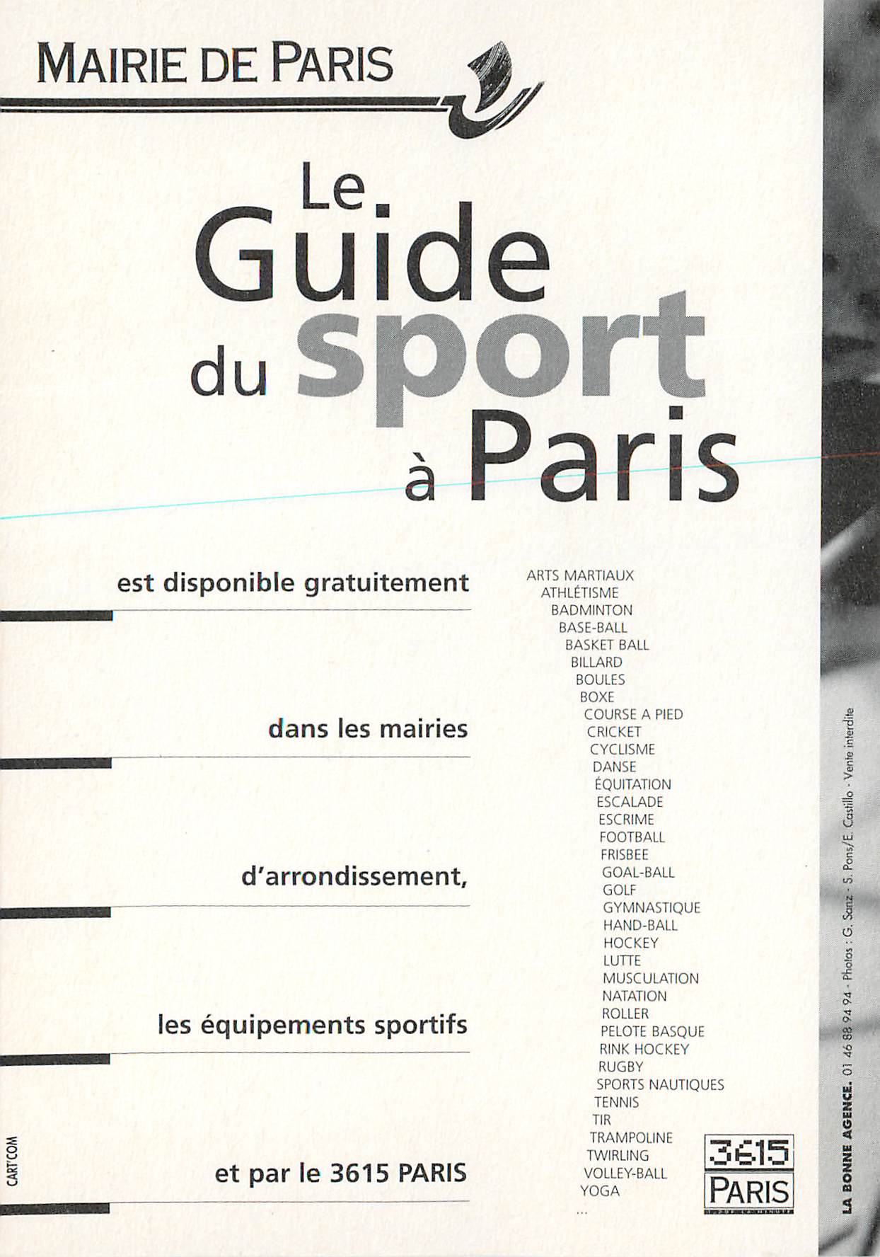 CPM Mairie de Paris Un Parisien qui ne fait pas de Sport n'a aucune Excuse — Verso