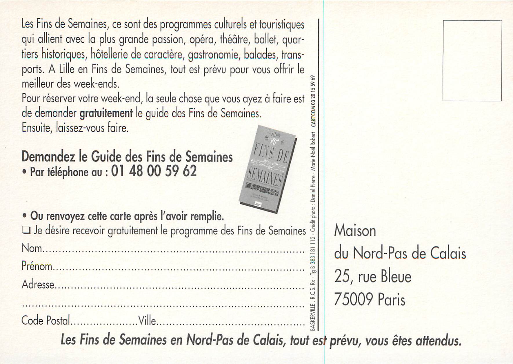 CPM En Fins de Semaines Lille Recoit de Grandes Personnalites Mozart Theatre — Back