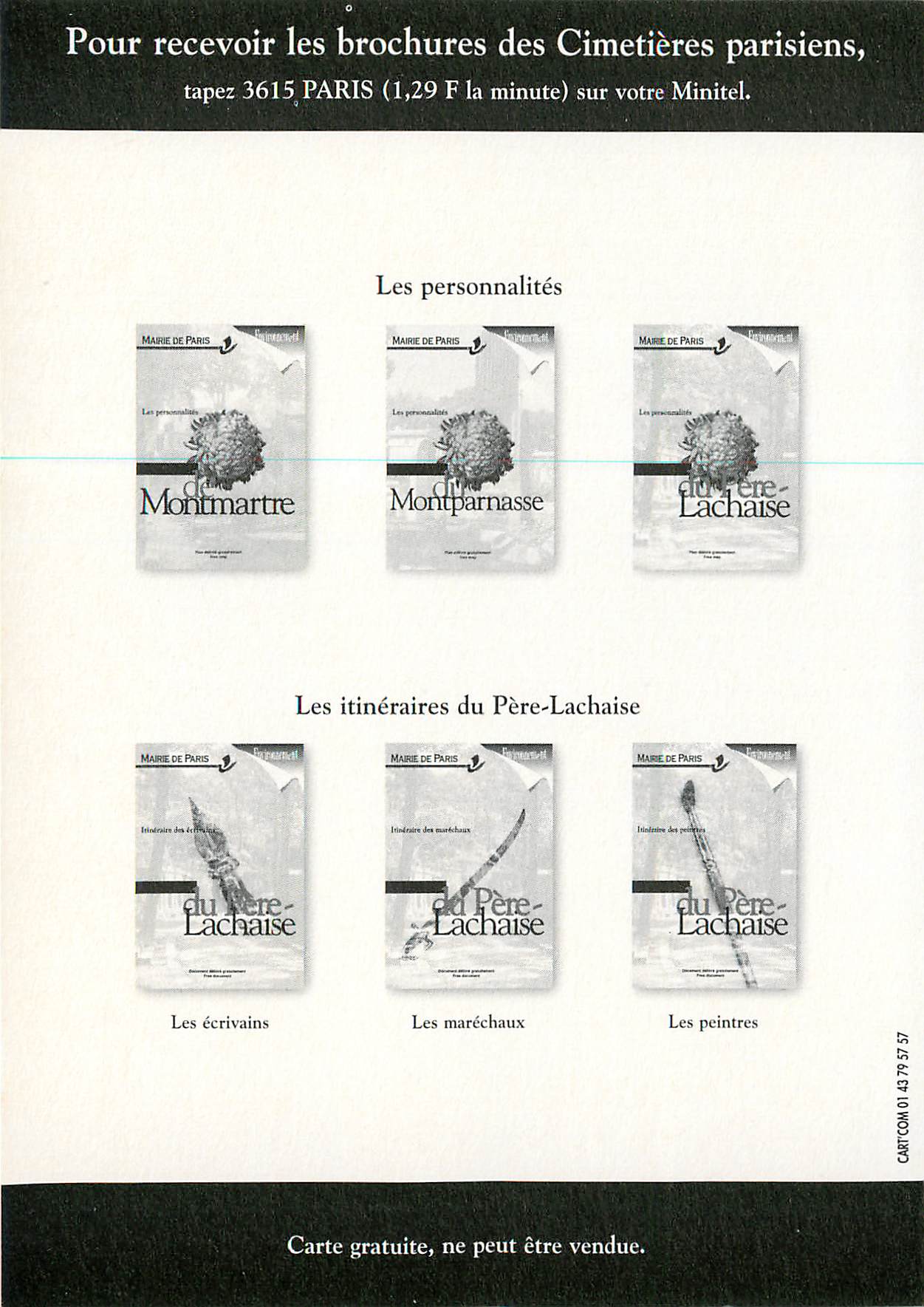 CPM Mairie de Paris Les Cimetieres Parisiens  — Rückseite