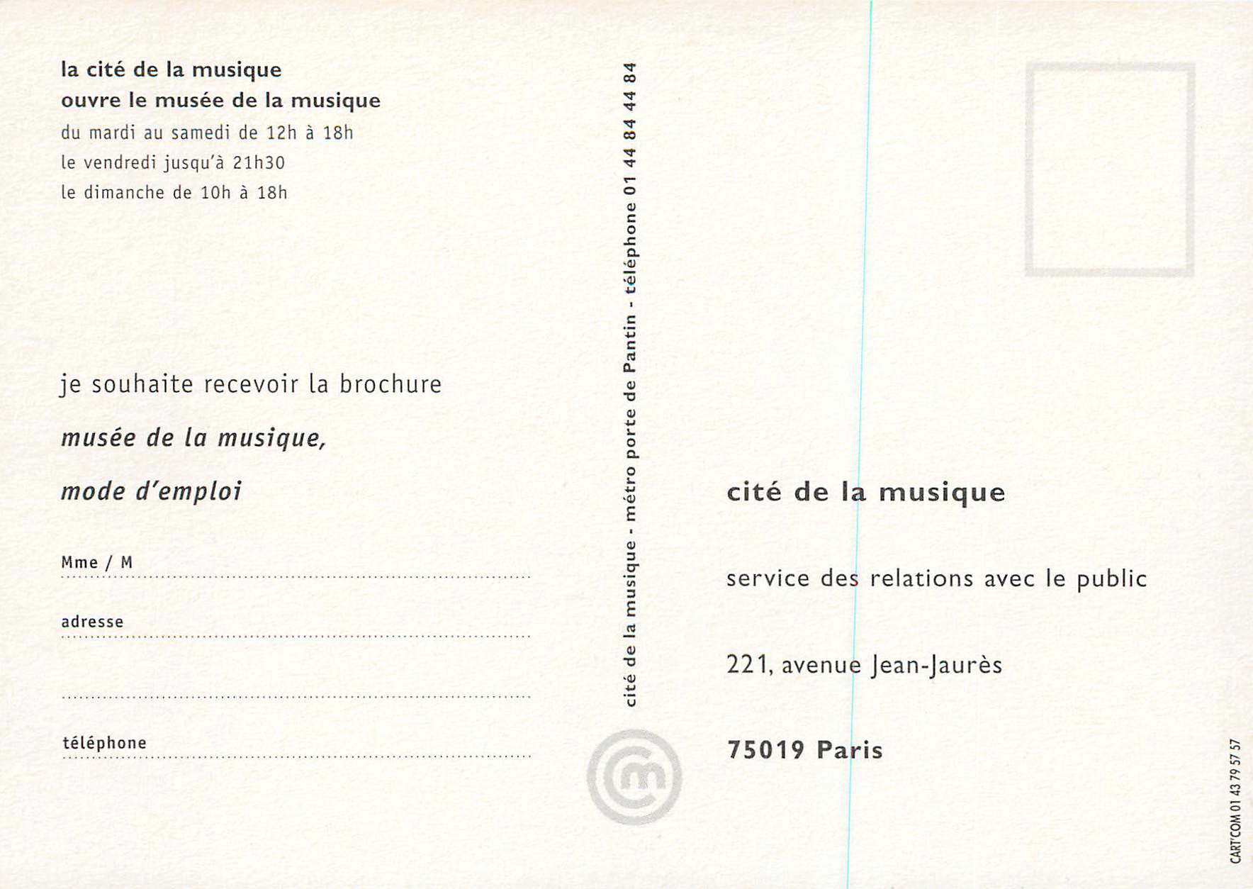 CPM la Cite de la Musique Ouvre le Musee de la Musique — Verso