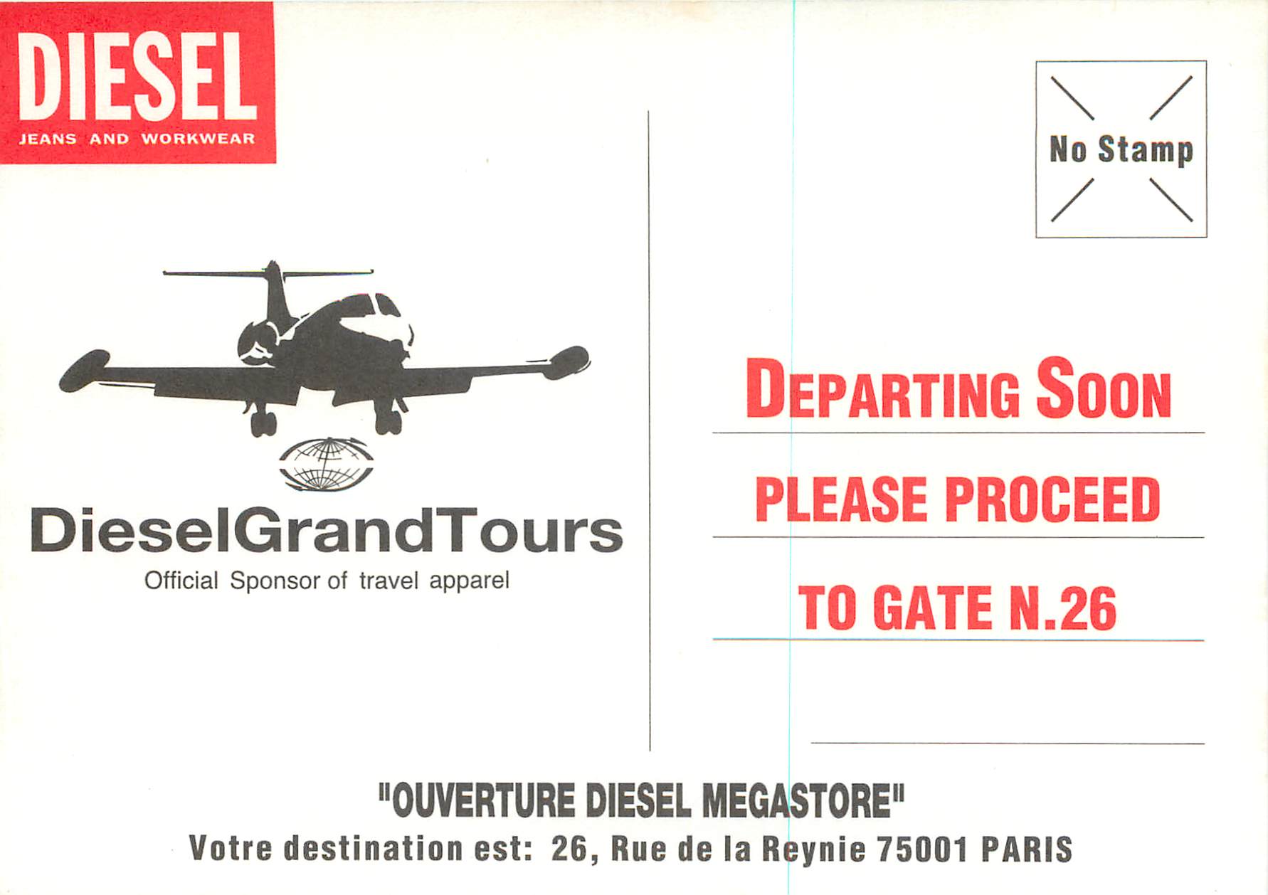 CPM Arrivee Diesel Paris Avion Aviation — Rückseite