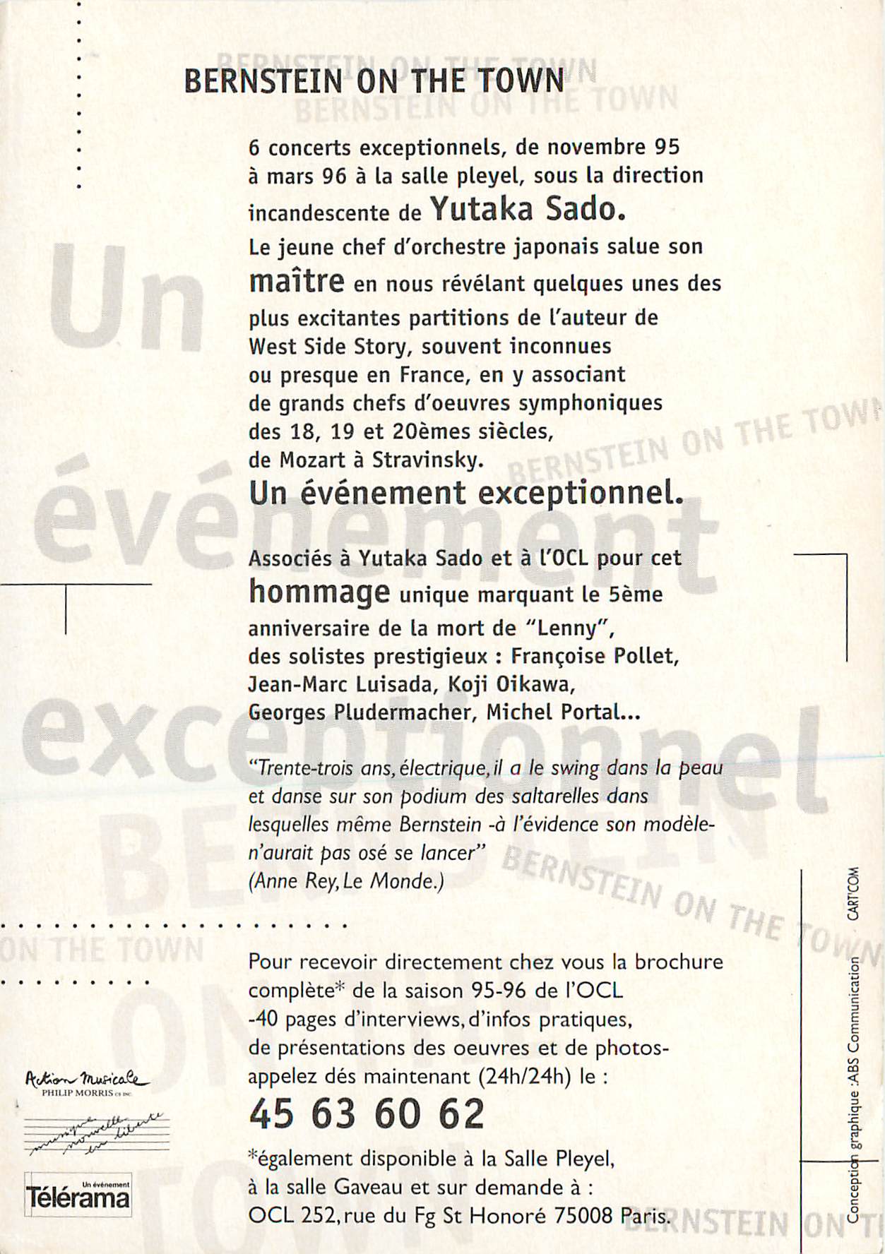 CPM Orchestre des Concerts Lamoureux Yutaka Ssado — Rückseite