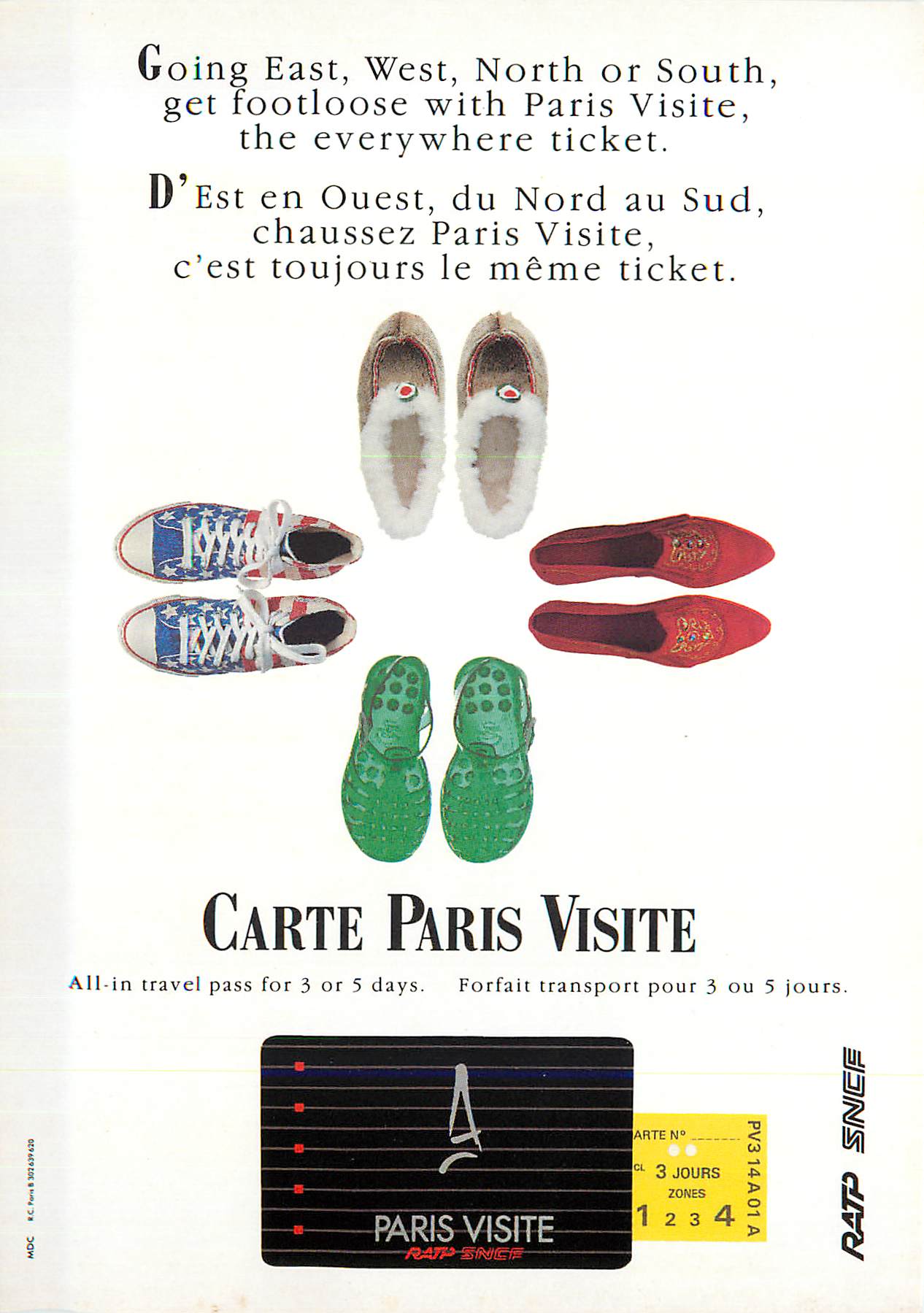 CPM Carte Paris Visite Paris SNCF RATP 