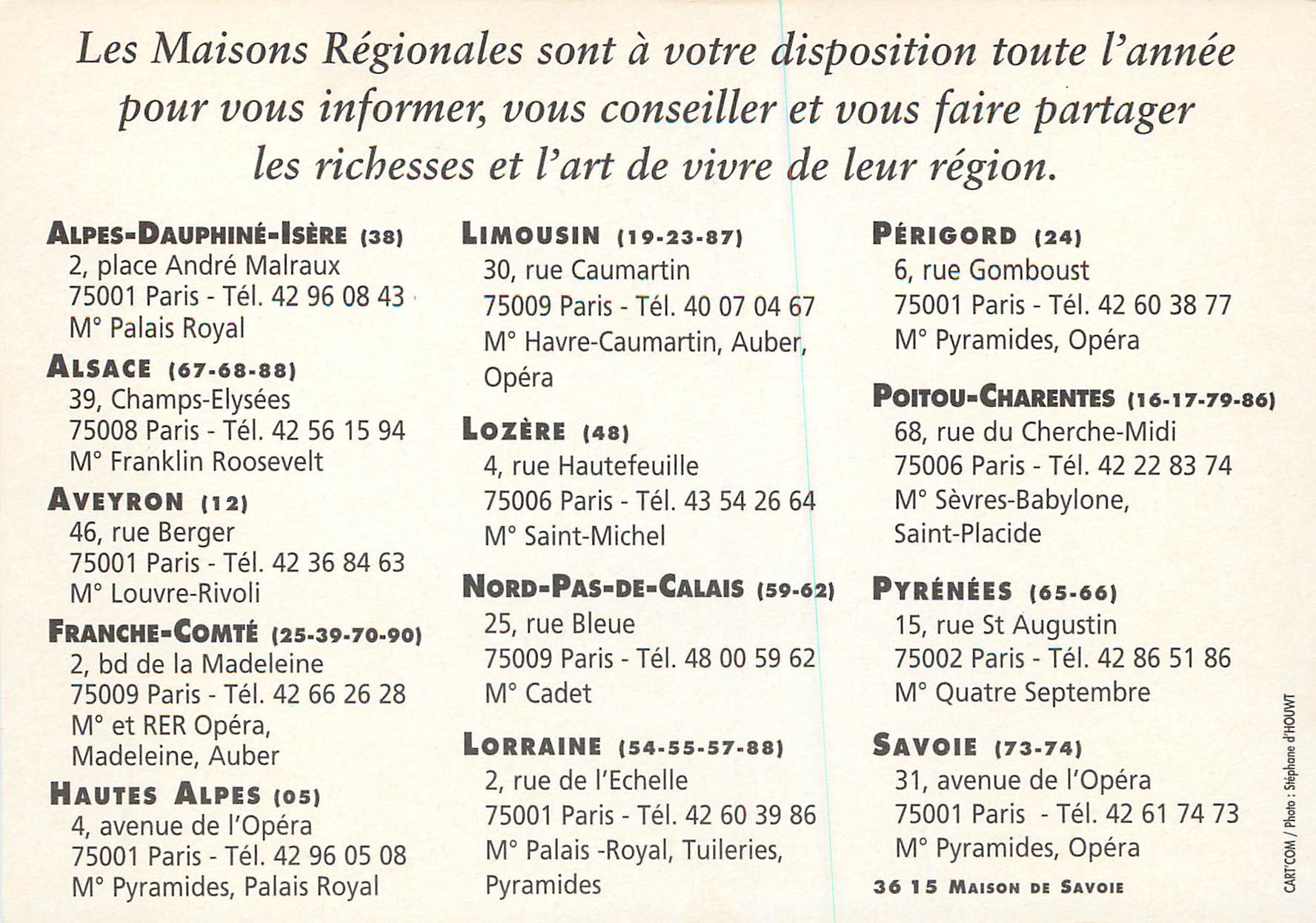 CPM les Maisons Regionales sont a Votre Disposition Toute l'Annee pour vous Informer Vous Conseiller — Back