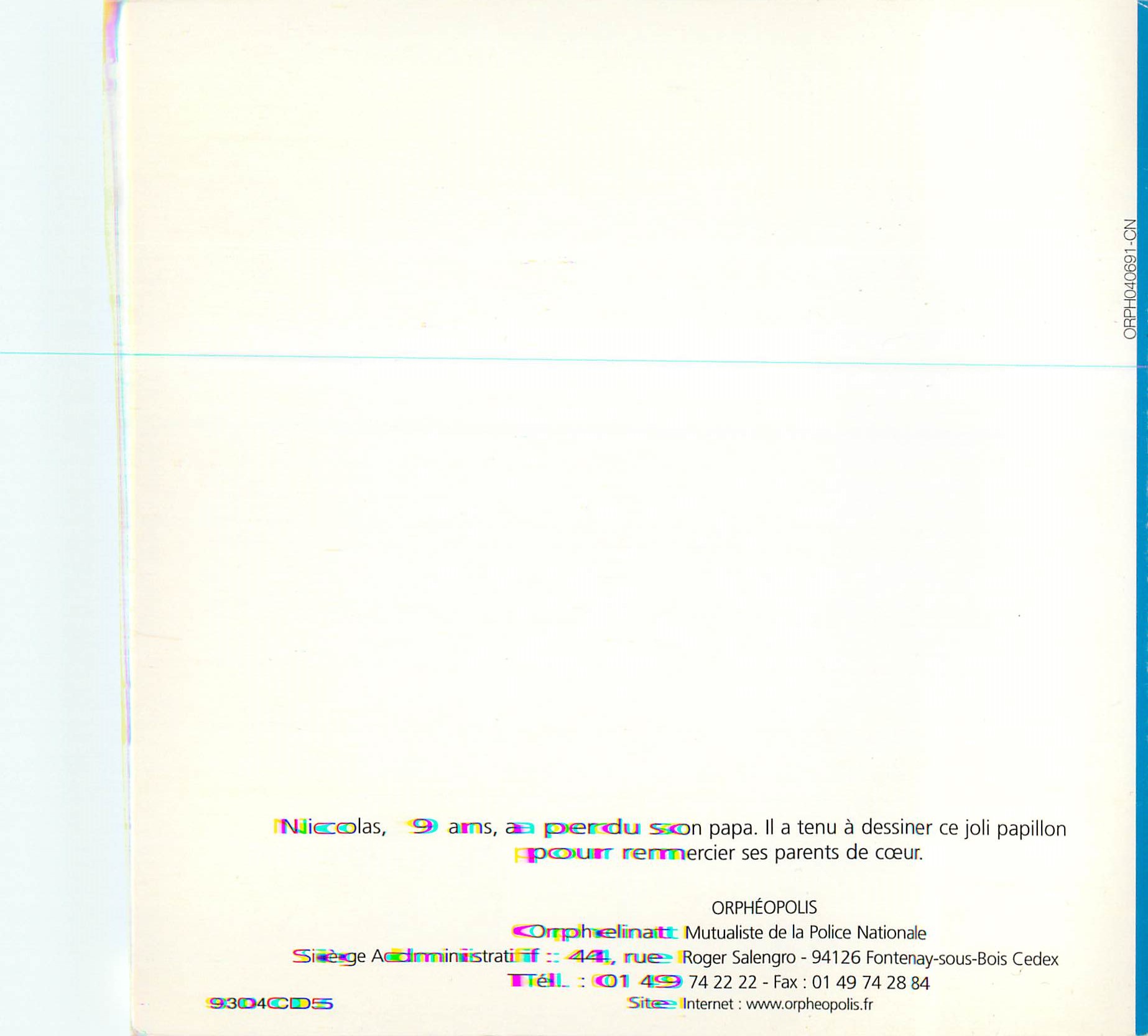 CPM Orpheopolis Orphelinat Mutualiste de la Police Nationale — Rückseite