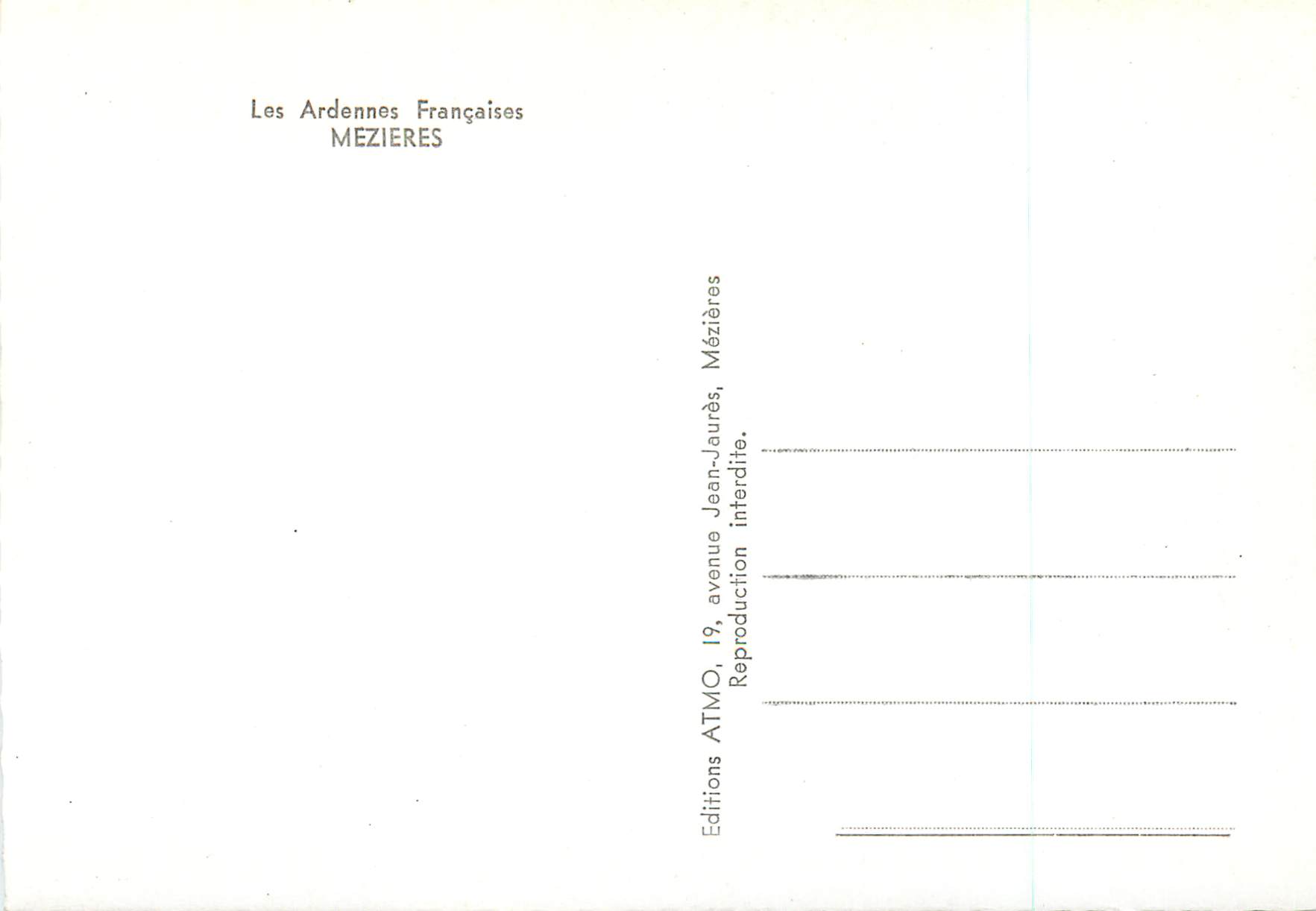 CPM Mezieres les Ardennes Francaises — Rückseite