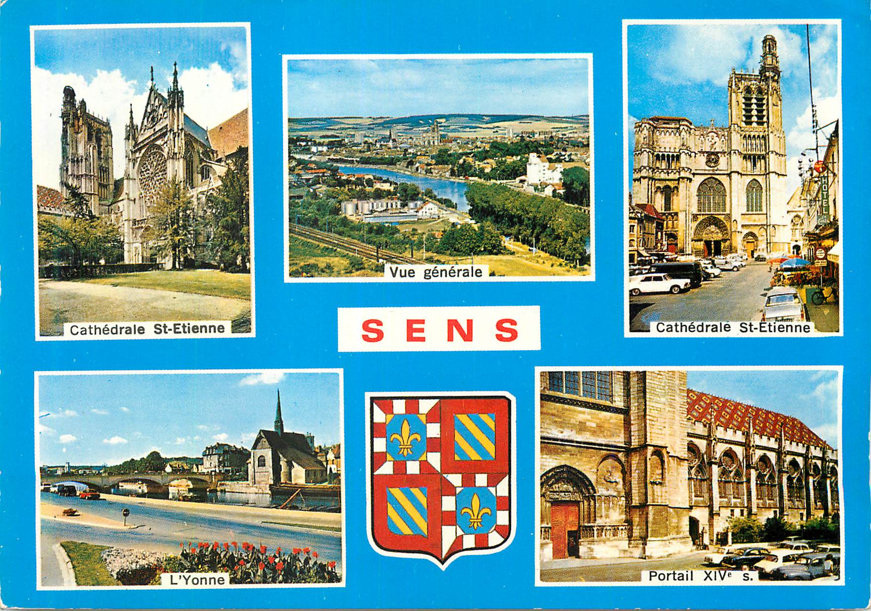 Sens — Vue générale et Cathédrale St-Étienne — Éditeur Couleurs Naturelles