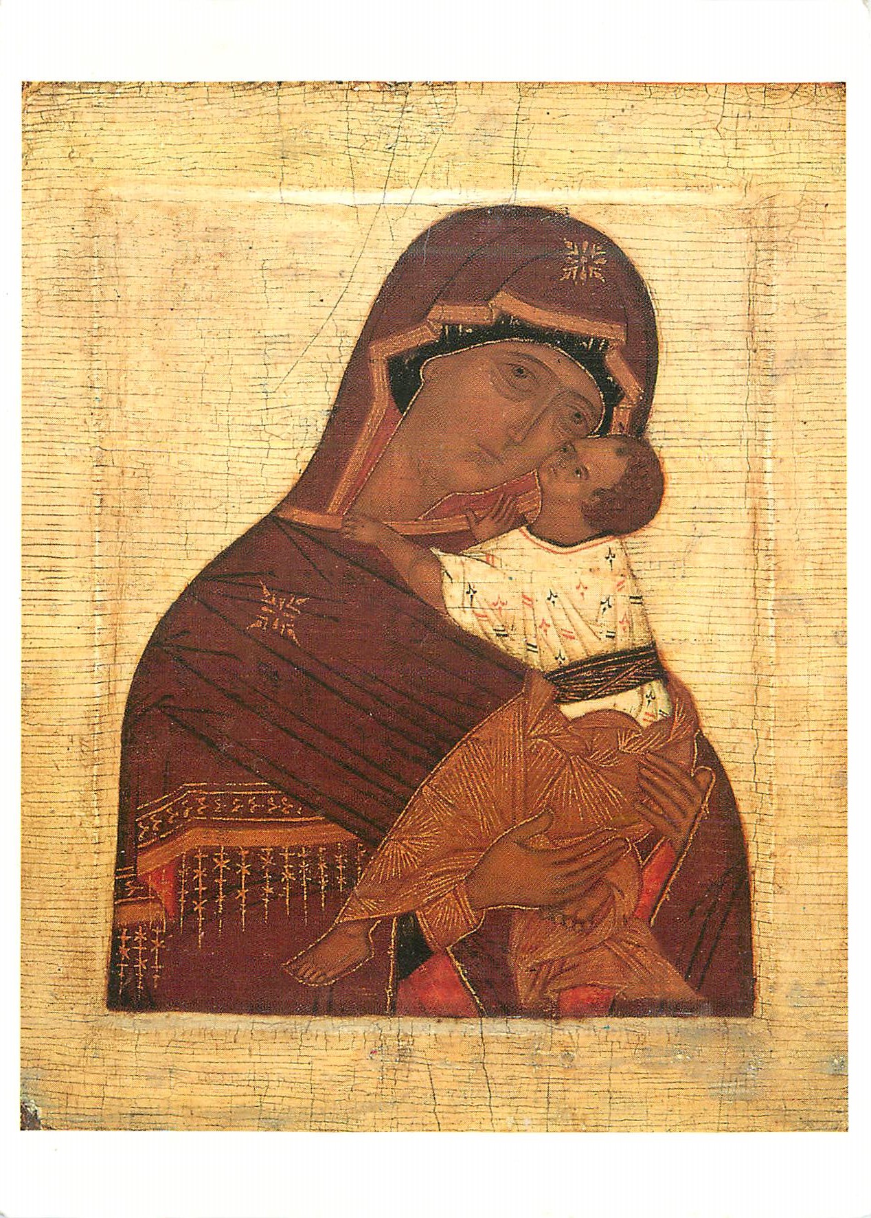 CPM Moscou Debut du 16e S Vierge de Tendresse Bois