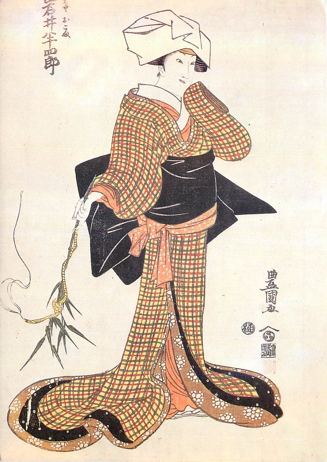 Acteur Iwai Hanshiro V dans un rôle de femme — reproduction — éditeur Hazan, n° 1458