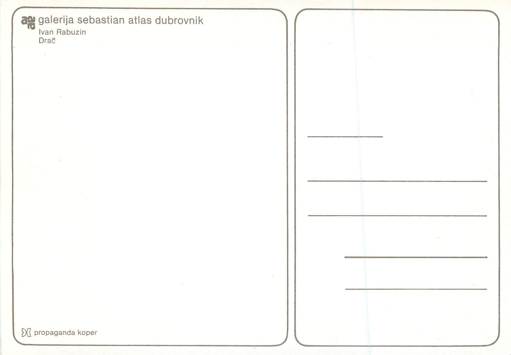 CPM Galerija Sebastian Atlas Dubrovnik Ivan Rabuzin Drac — Verso
