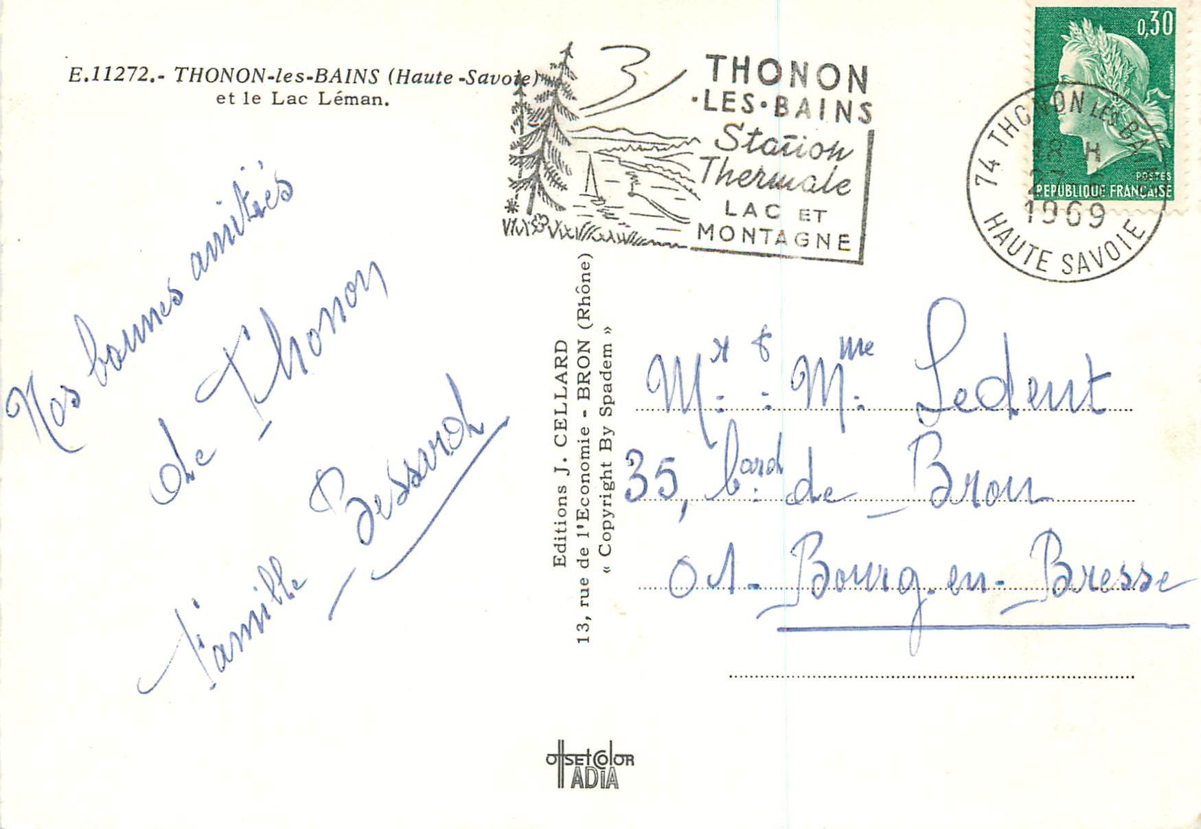 CPM Thonons les Bains (Haute Savoie) et le Lac Leman — Rückseite