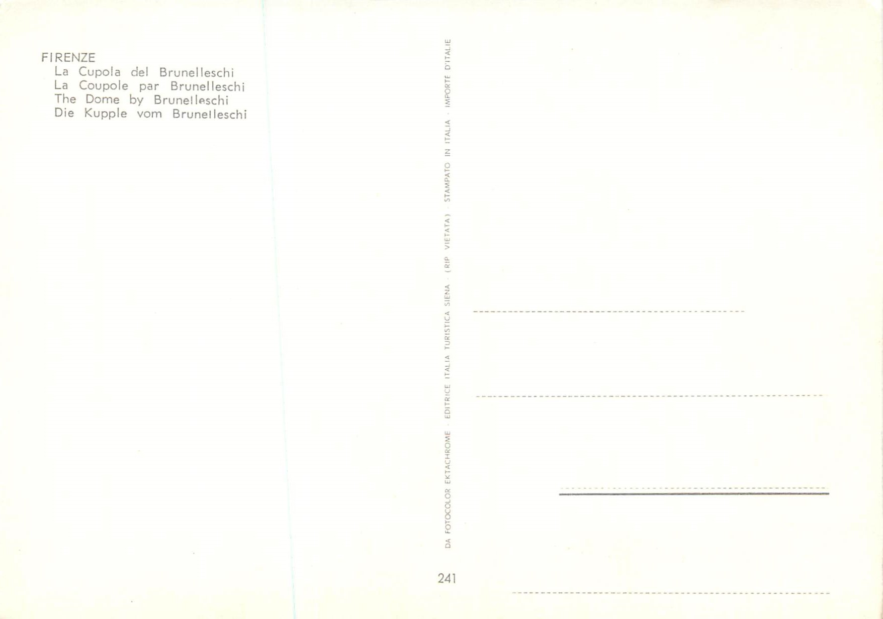 CPM Firenze La Coupole par Brunelleschi — Verso