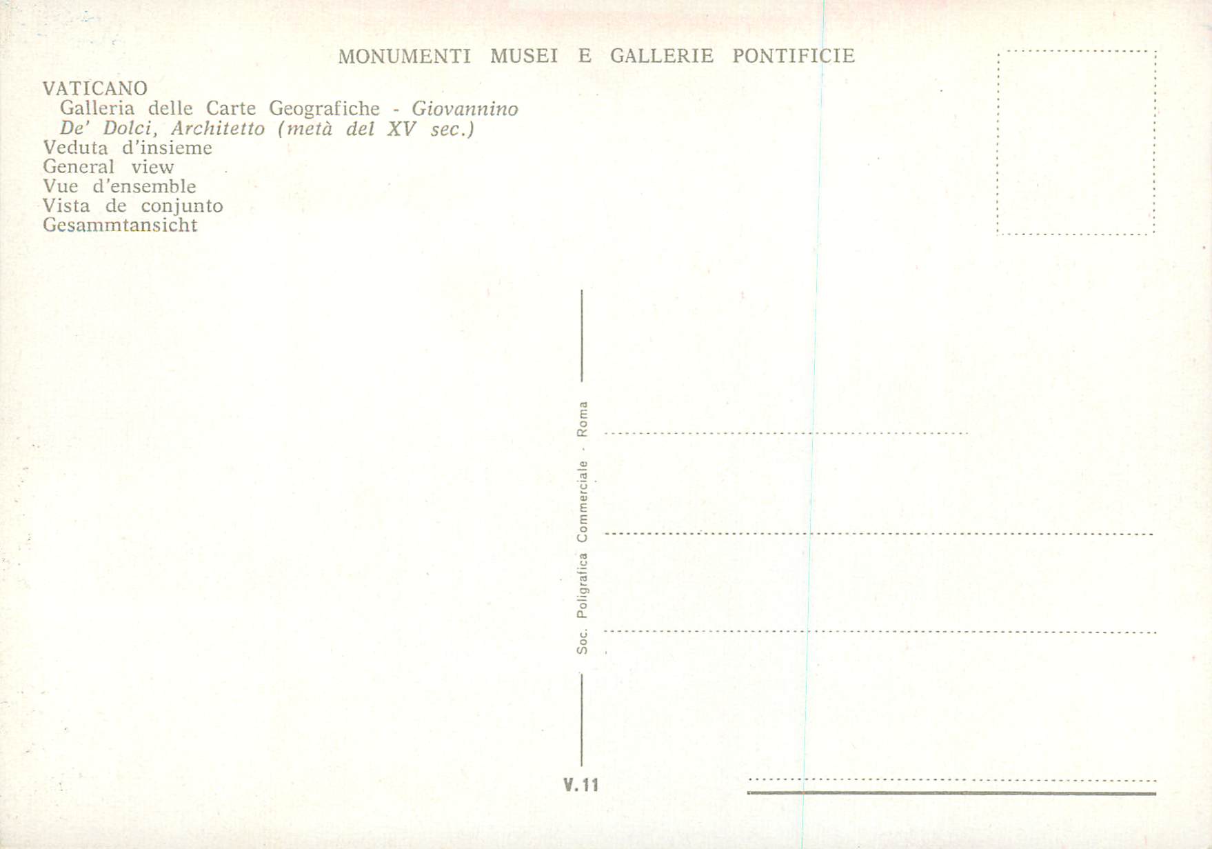 CPM Vaticano Galeria delle Carte Geografiche Giovannino Vue d'Ensemble — Rückseite