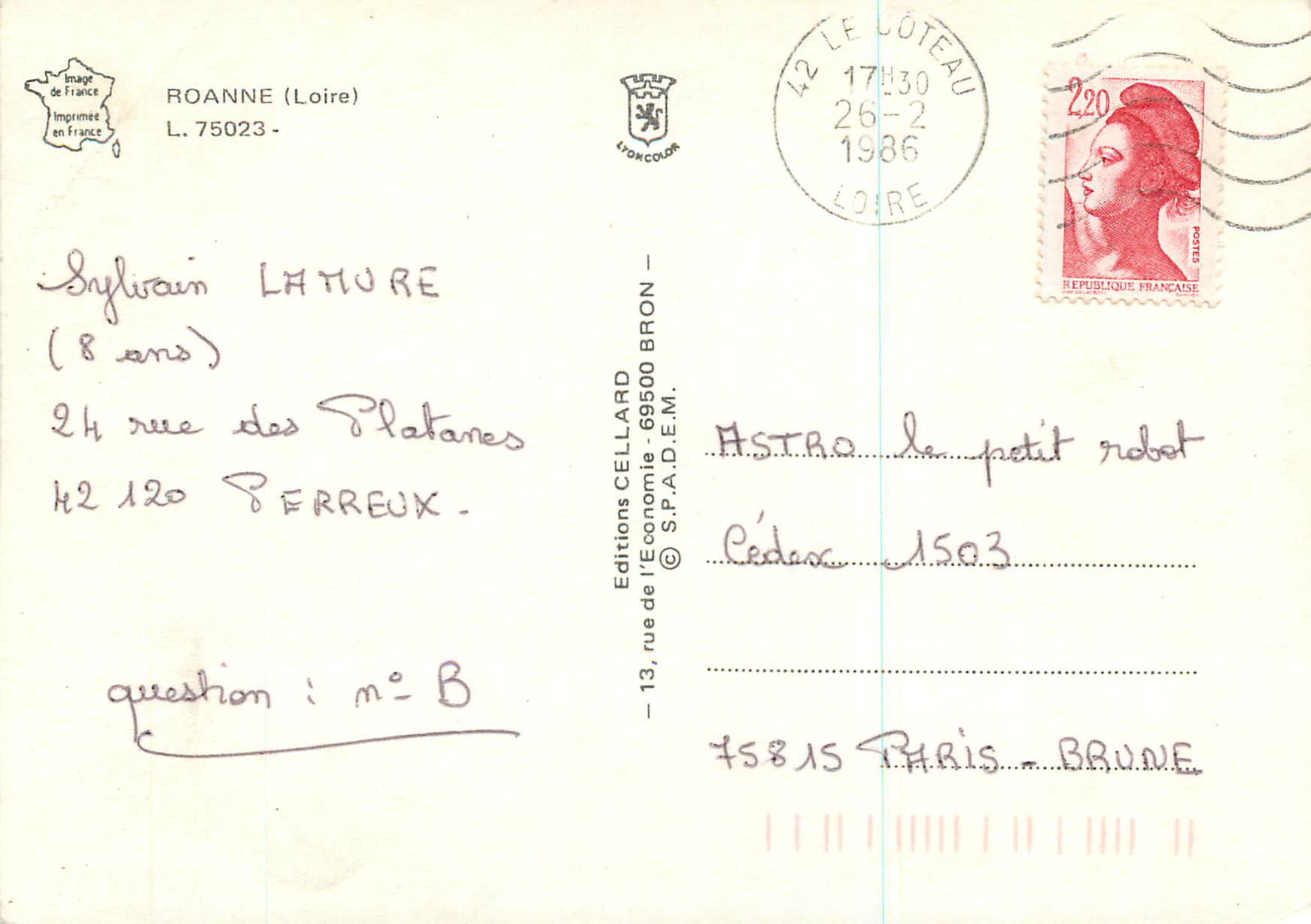 CPM Roanne (Loire) Place des Promenades — Back