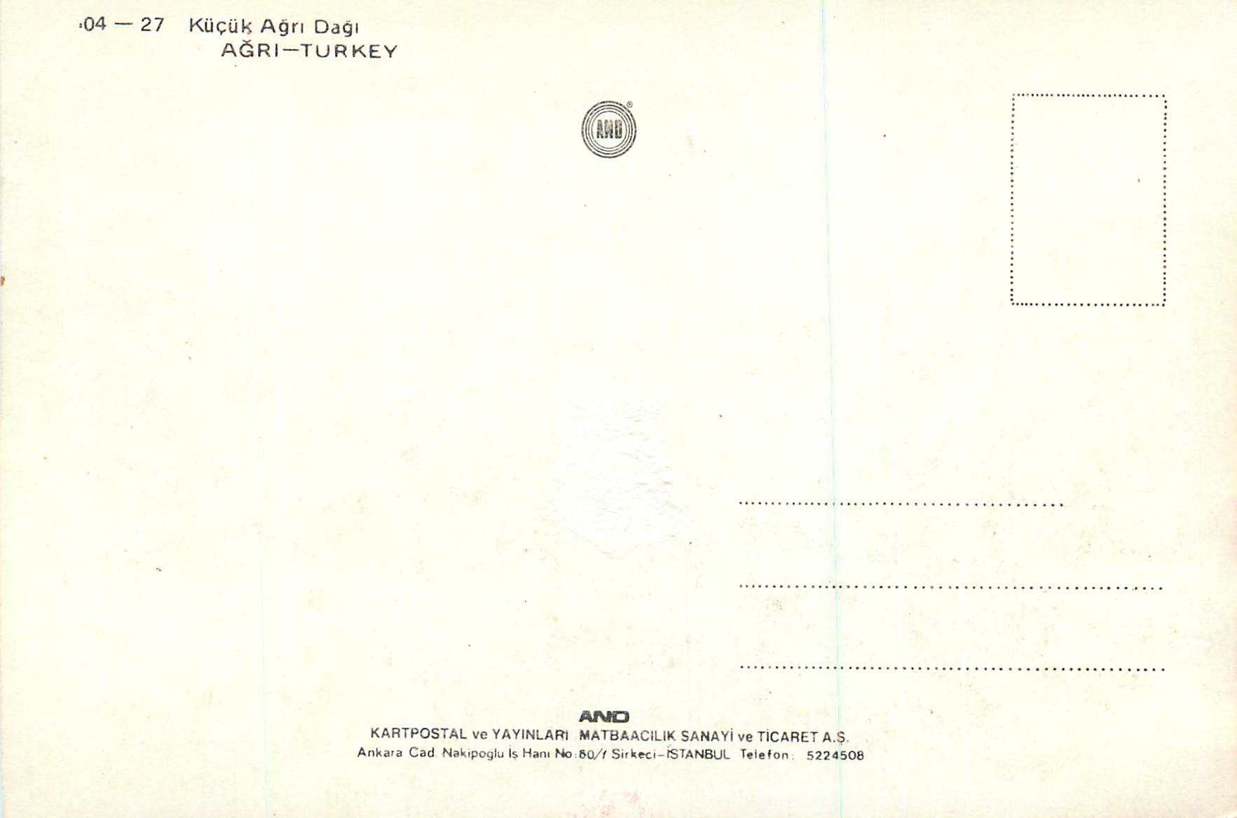 CPM Agri Turkey Moutons — Verso