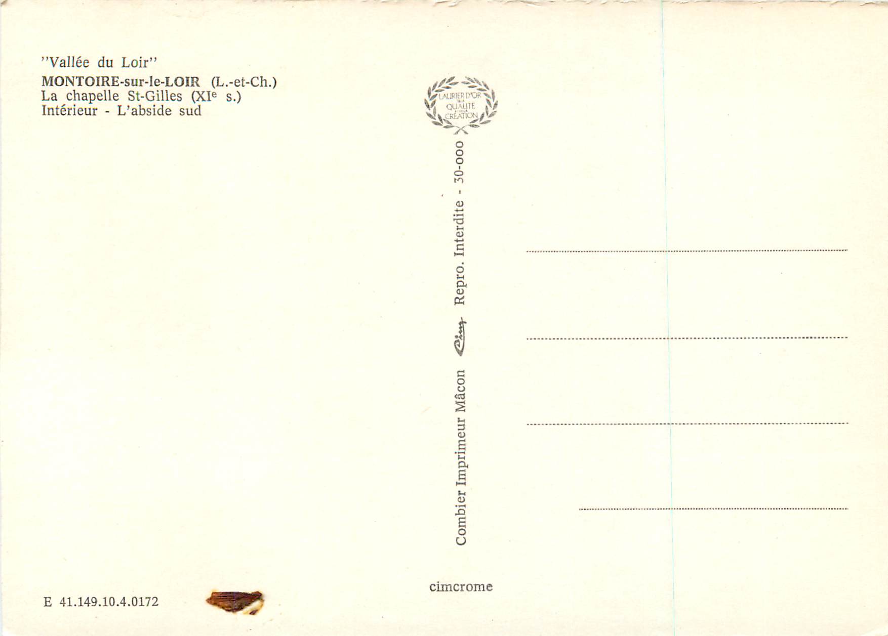 Montoire-sur-le-Loir — Chapelle Saint-Gilles — Intérieur, abside sud — Cimy — Reverso