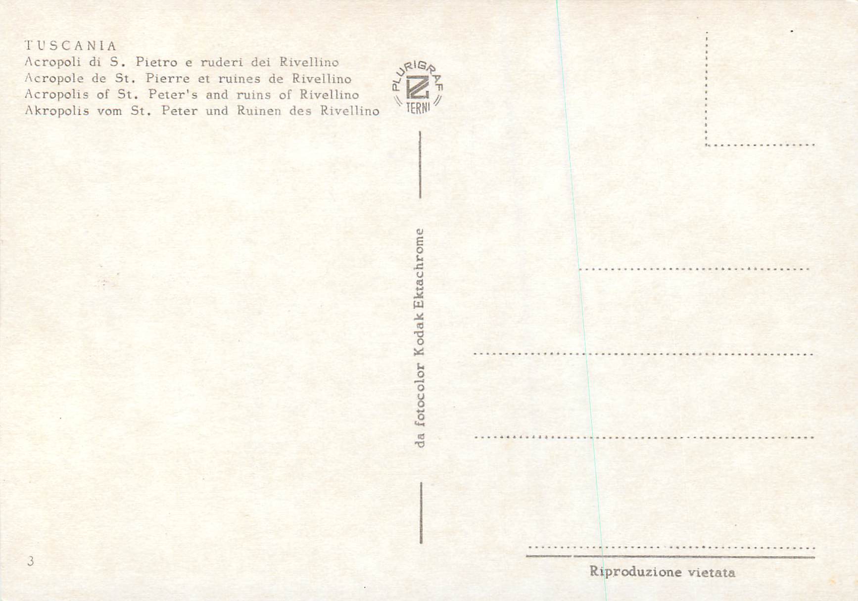 CPM Tuscania Acropole de St Pierre et Ruines de Rivellino — Rückseite