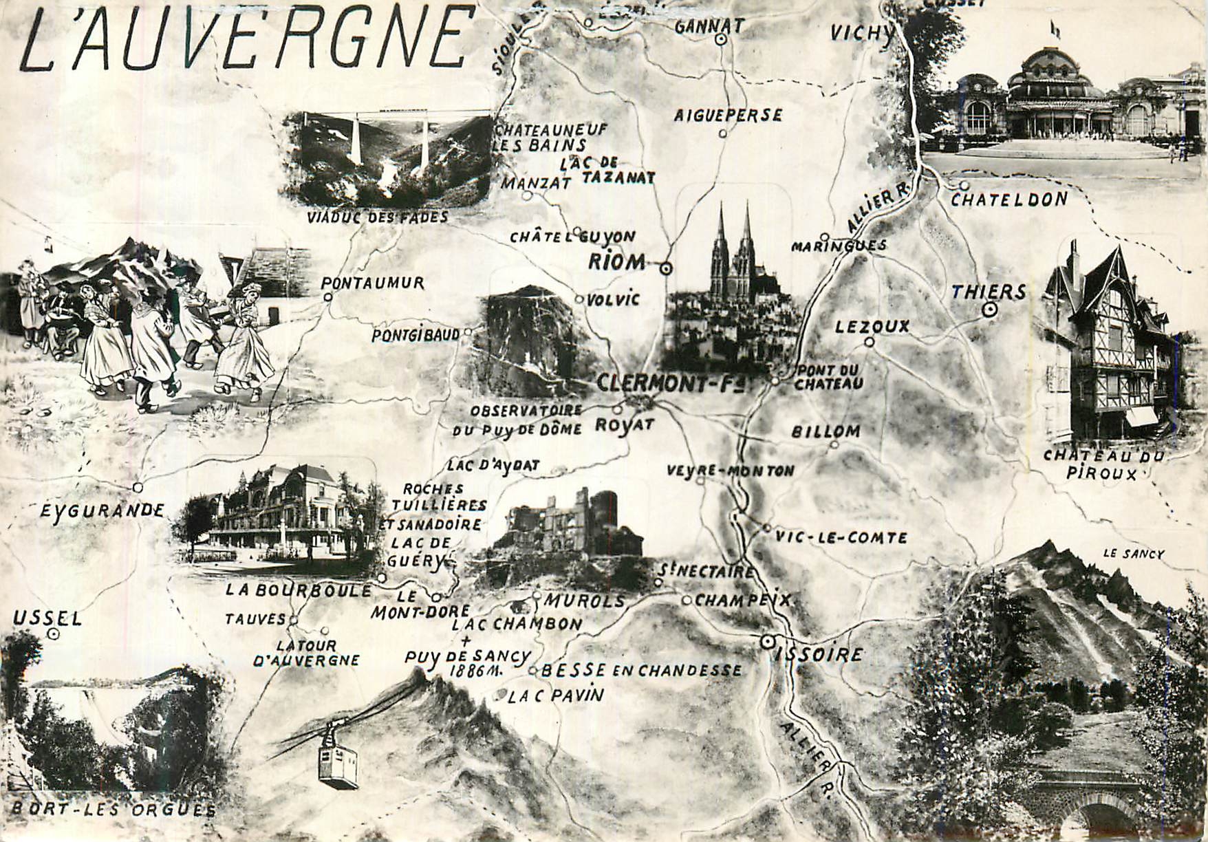 CPM L'Auvergne Eygurande Clermont Ferrand Chateldon Ussel Château du Piroux