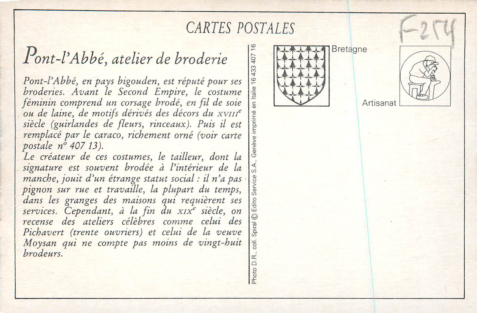 REPRO Pont L'Abbe Atelier de Broderies en Plein Air — Back