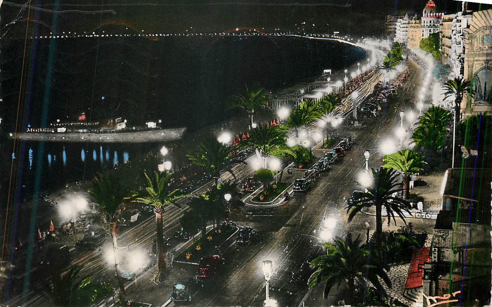 CPM Nice Cote d'Azur La Promenade des Anglais La Nuit