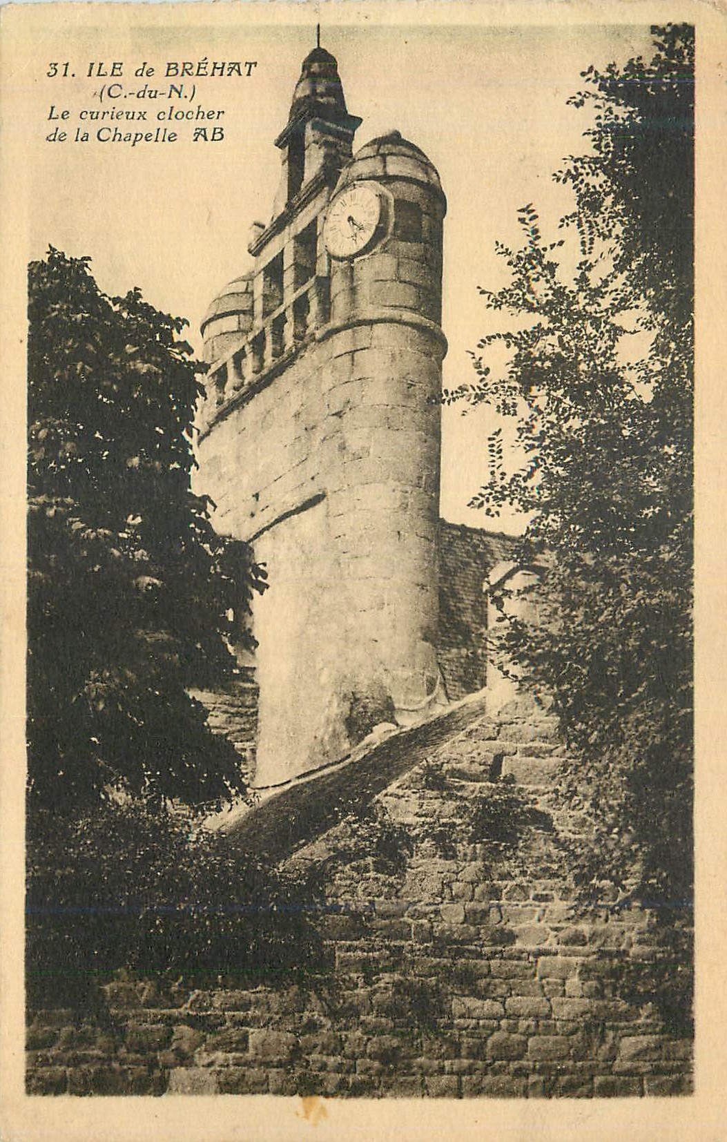 CPA Ile de Brehat (C du N) LE Curieux Clocher de la Chapelle