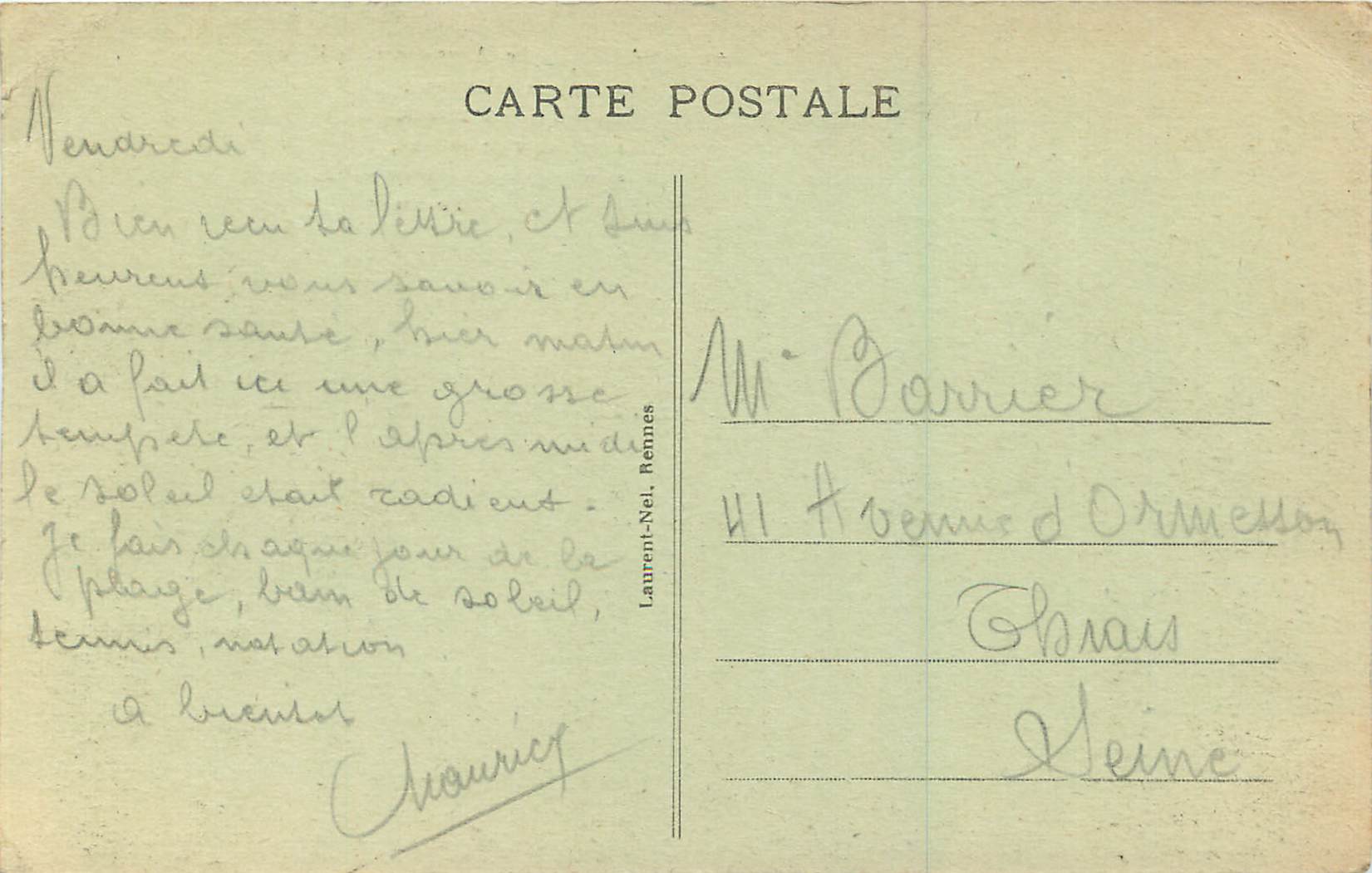 CPA Carnac Les Alignements de Kermario La Bas pres de la Dune — Rückseite