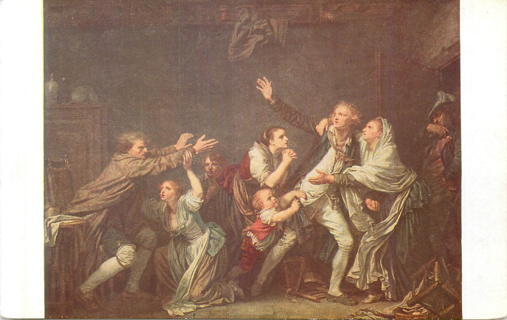 CPA Musee du Louvre La Malediction parternelle J B Greuze