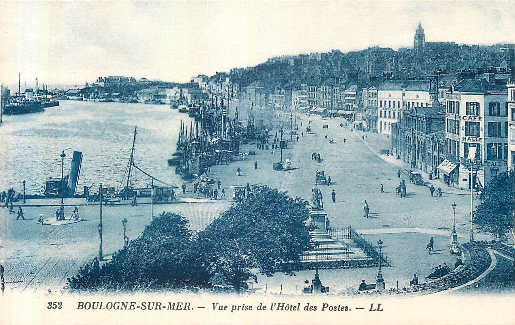 CPA Boulogne sur Mer Vue Prise de l'Hotel des Postes Bateaux