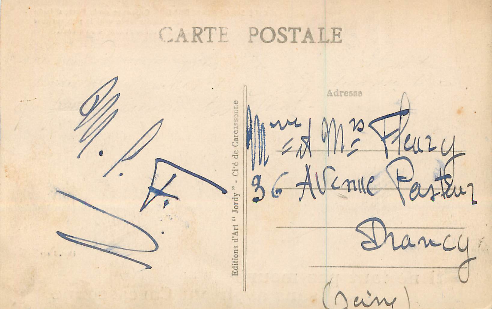 Carcassonne — Défenses de la Porte d'Aude — Éditions d'Art 'Jordy' — Rückseite