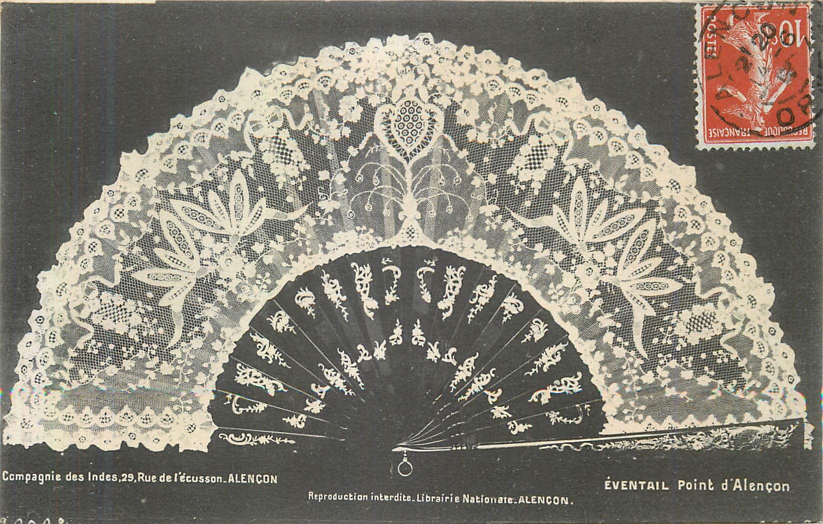 CPA Eventail Point d'Alencon Compagnie des Indes Alencon