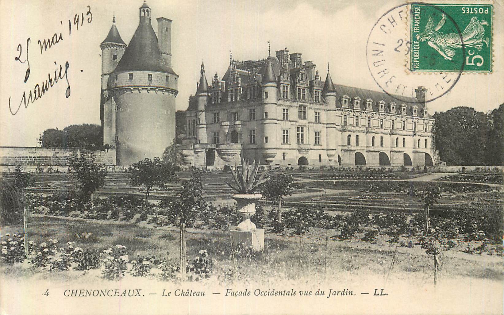 CPA Chenonceaux Le Chateau Facade Occidentale vue du Jardin