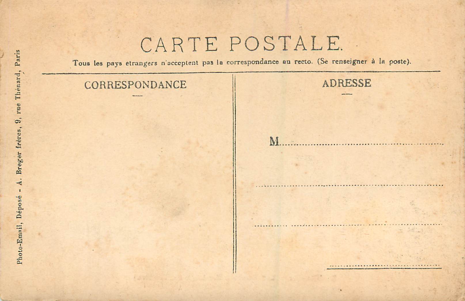 CPA Biarritz Les Rochers (La Loge du Theatre) — Rückseite