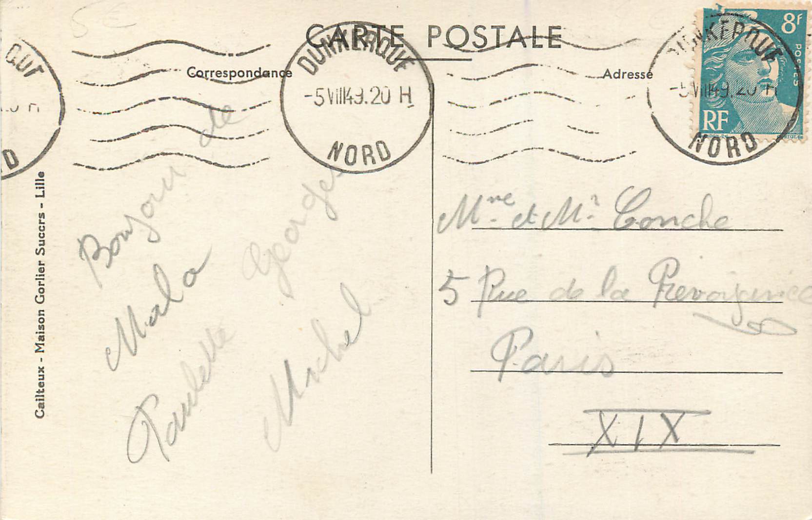 CPA Malo les Bains La Plage — Rückseite