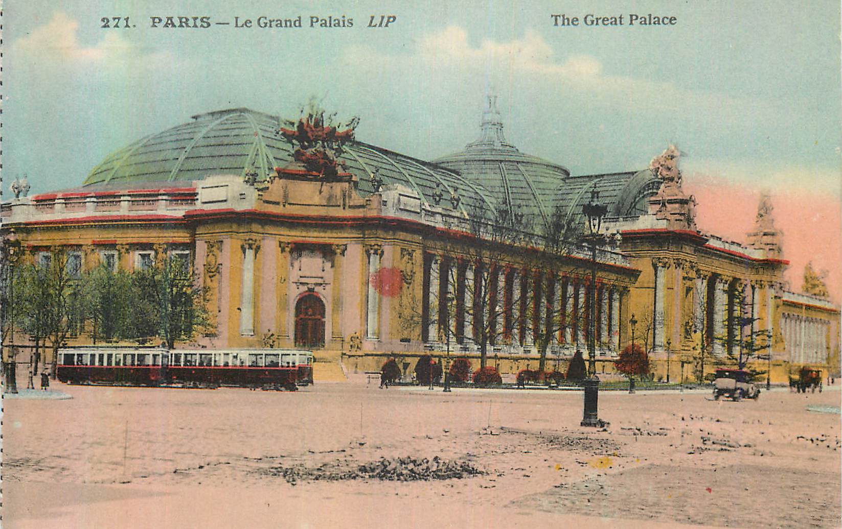 CPA Paris Le Grand Palais Tramway